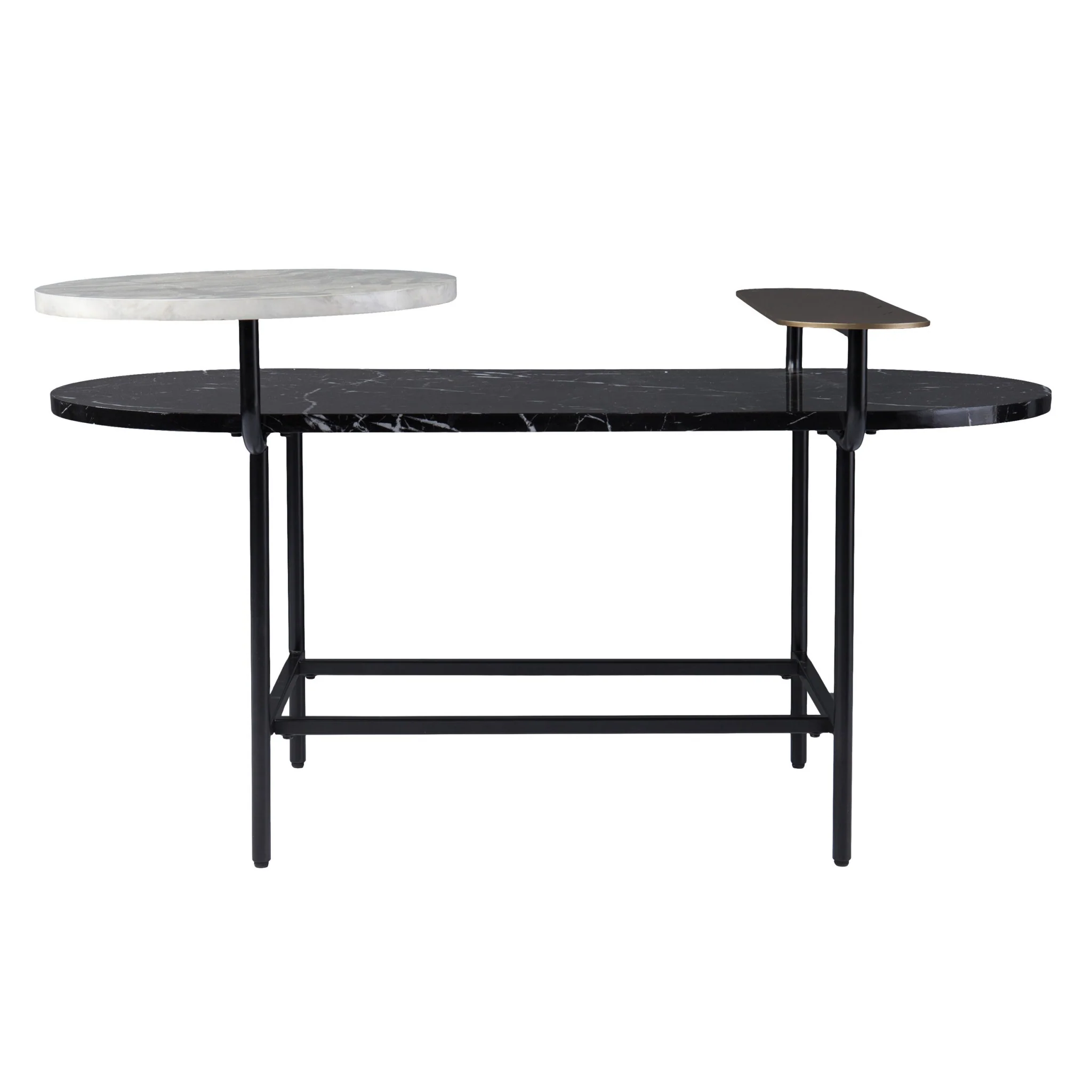 42" Black Manufactured Wood And Metal Free Form Coffee Table By Homeroots - Image 6