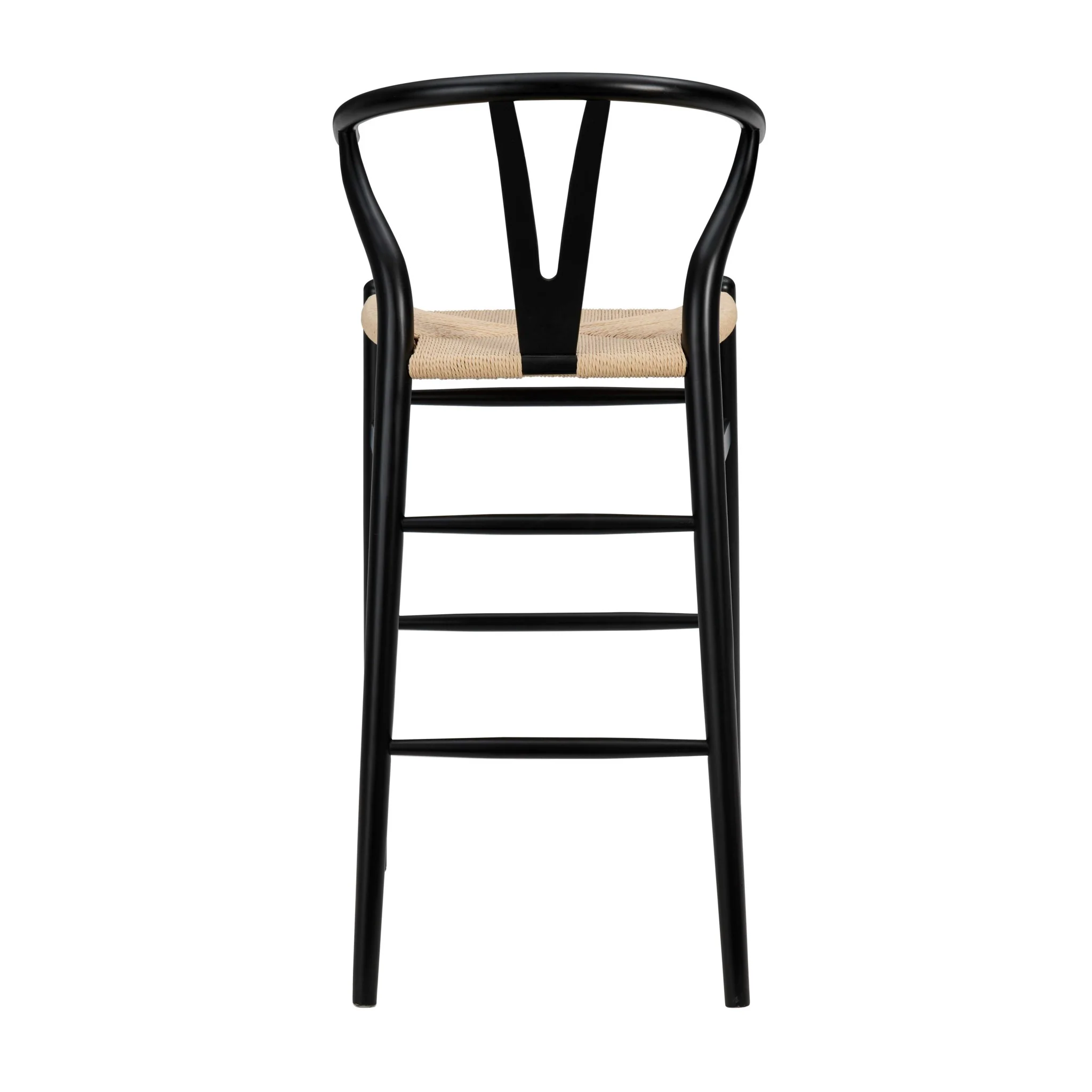 42" Black Solid Wood and Natural Counter Stool By Homeroots - Image 5