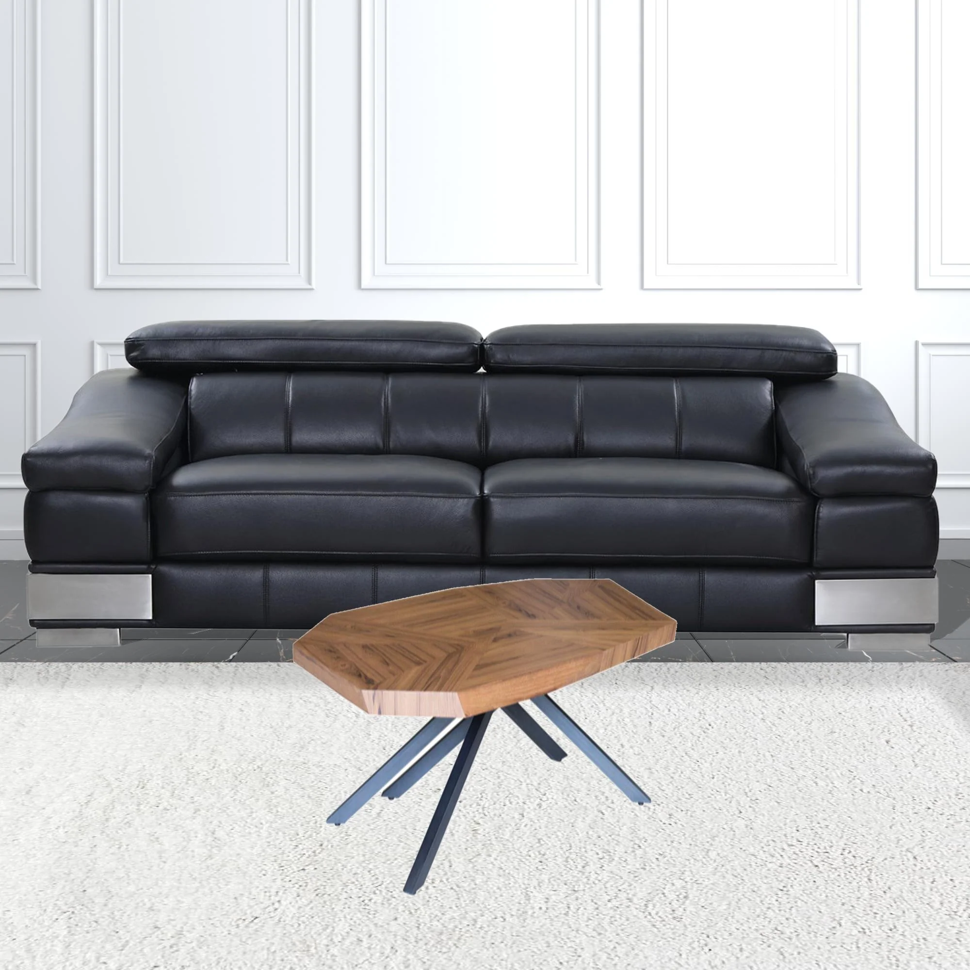 42" Brown And Dark Gray Free form Coffee Table By Homeroots - Image 3
