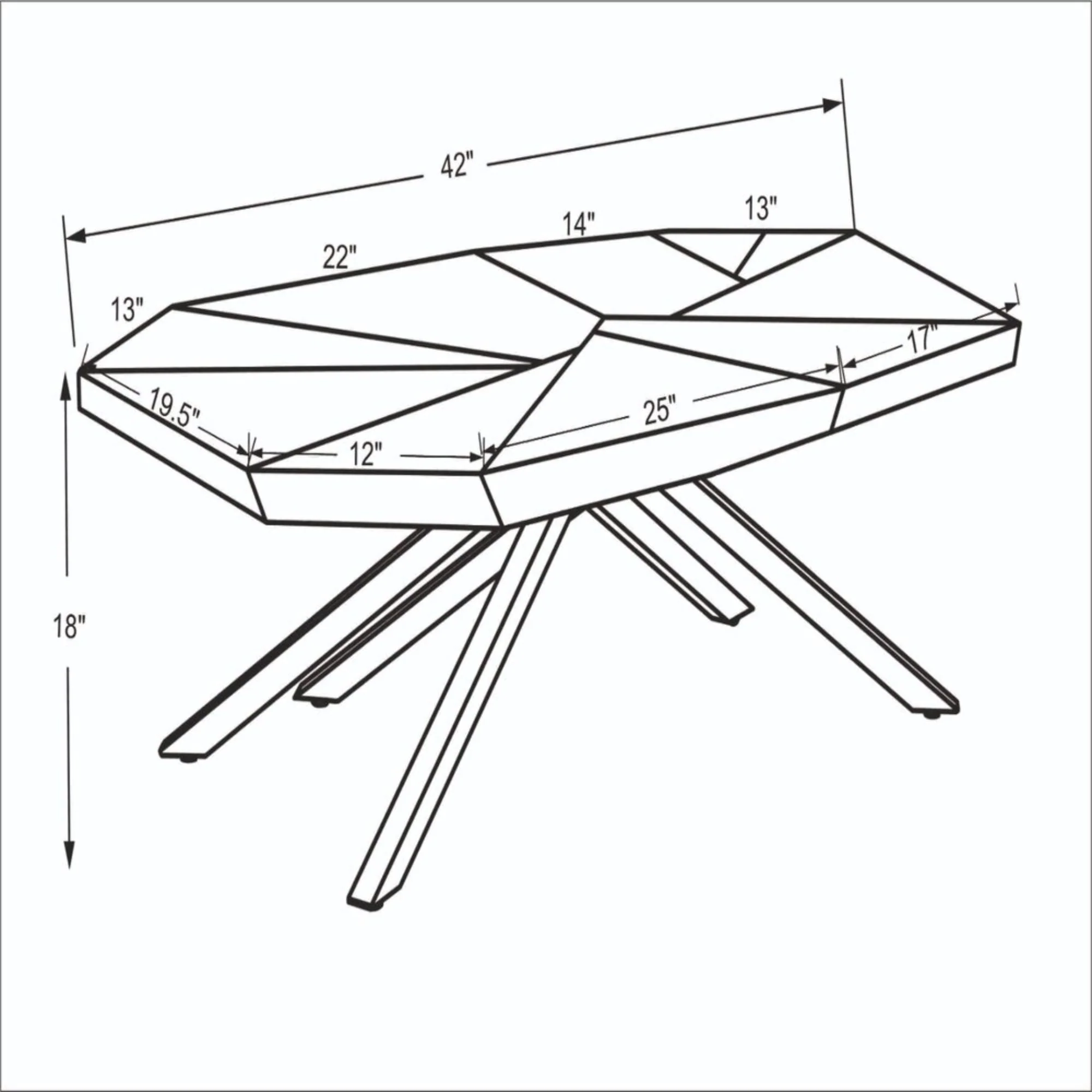 42" Brown And Dark Gray Free form Coffee Table By Homeroots - Image 5