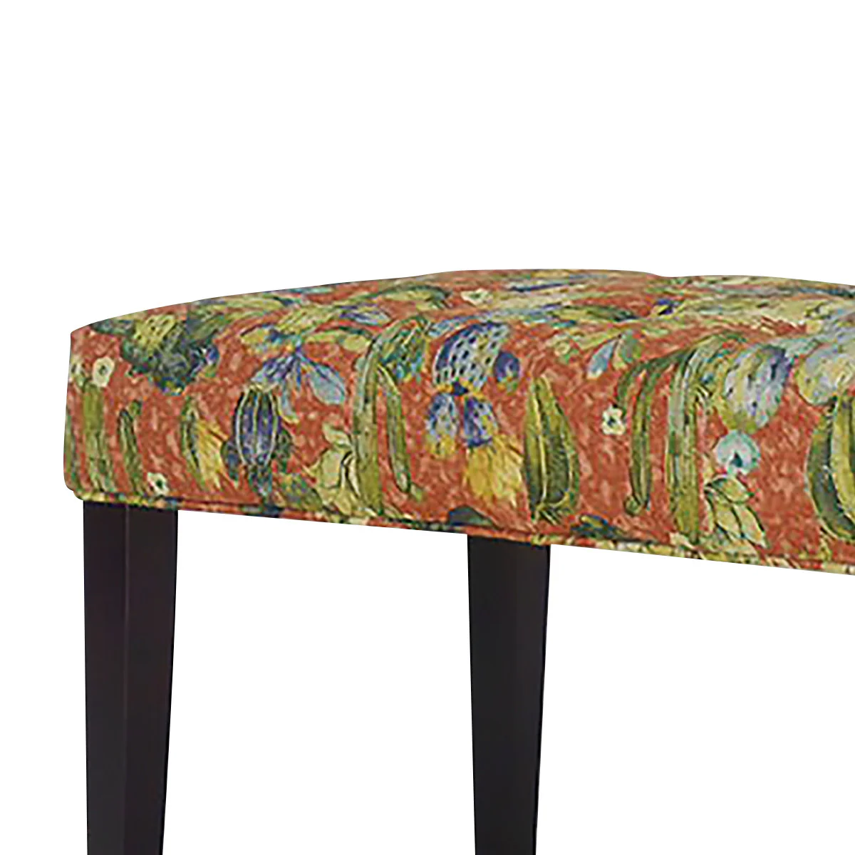 42" Brown And Green Succulent Floral Upholstered Bench By Homeroots - Image 6