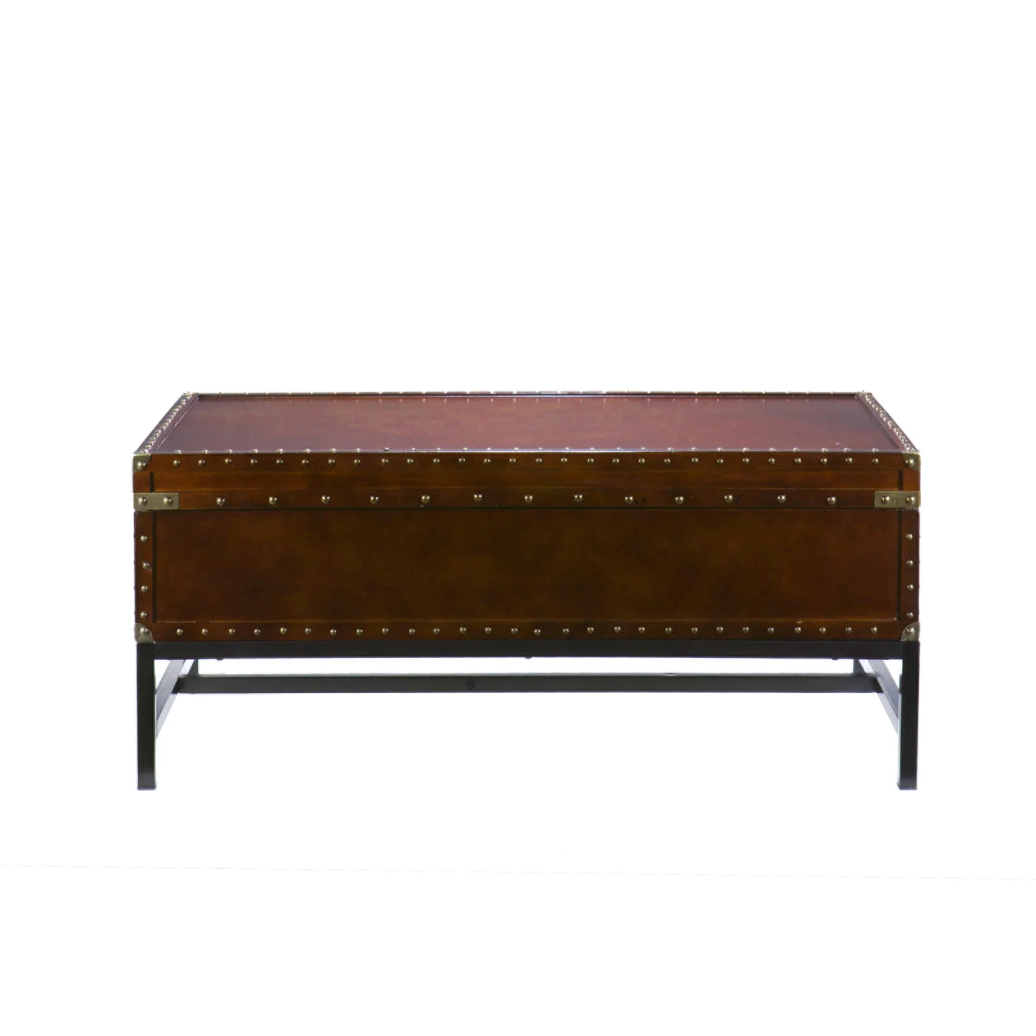 42" Brown Manufactured Wood And Metal Rectangular Coffee Table By Homeroots - Image 6