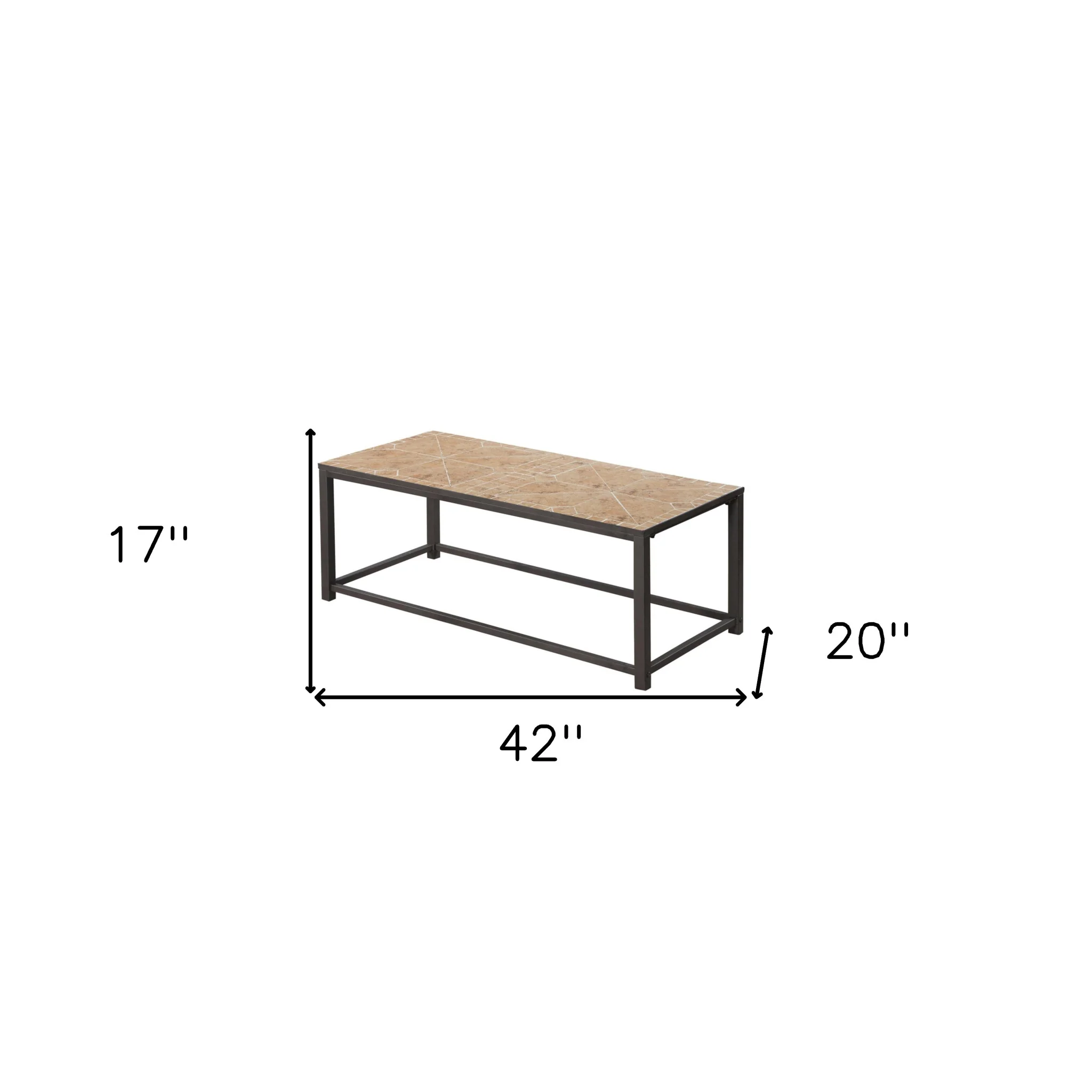 42" Brown Rectangular Coffee Table By Homeroots - Image 5