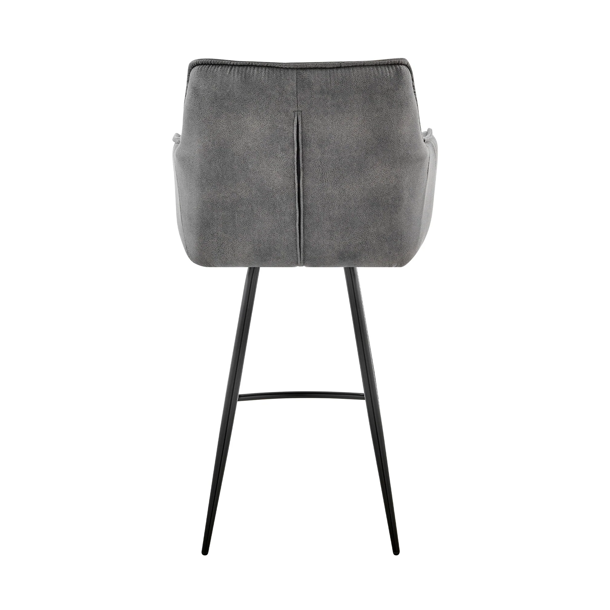 42" Charcoal Gray Microfiber Iron Bar Height Chair By Homeroots - Image 5