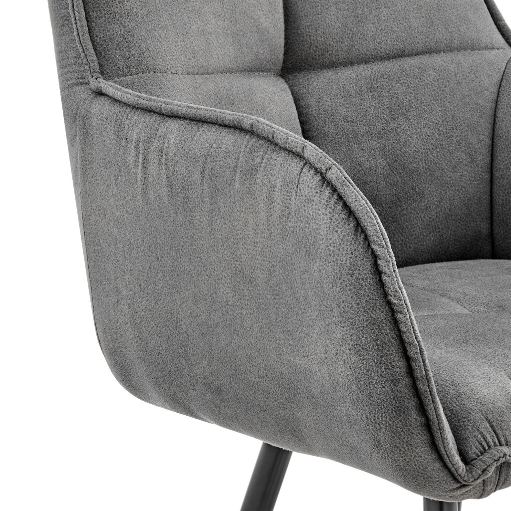 42" Charcoal Gray Microfiber Iron Bar Height Chair By Homeroots - Image 8