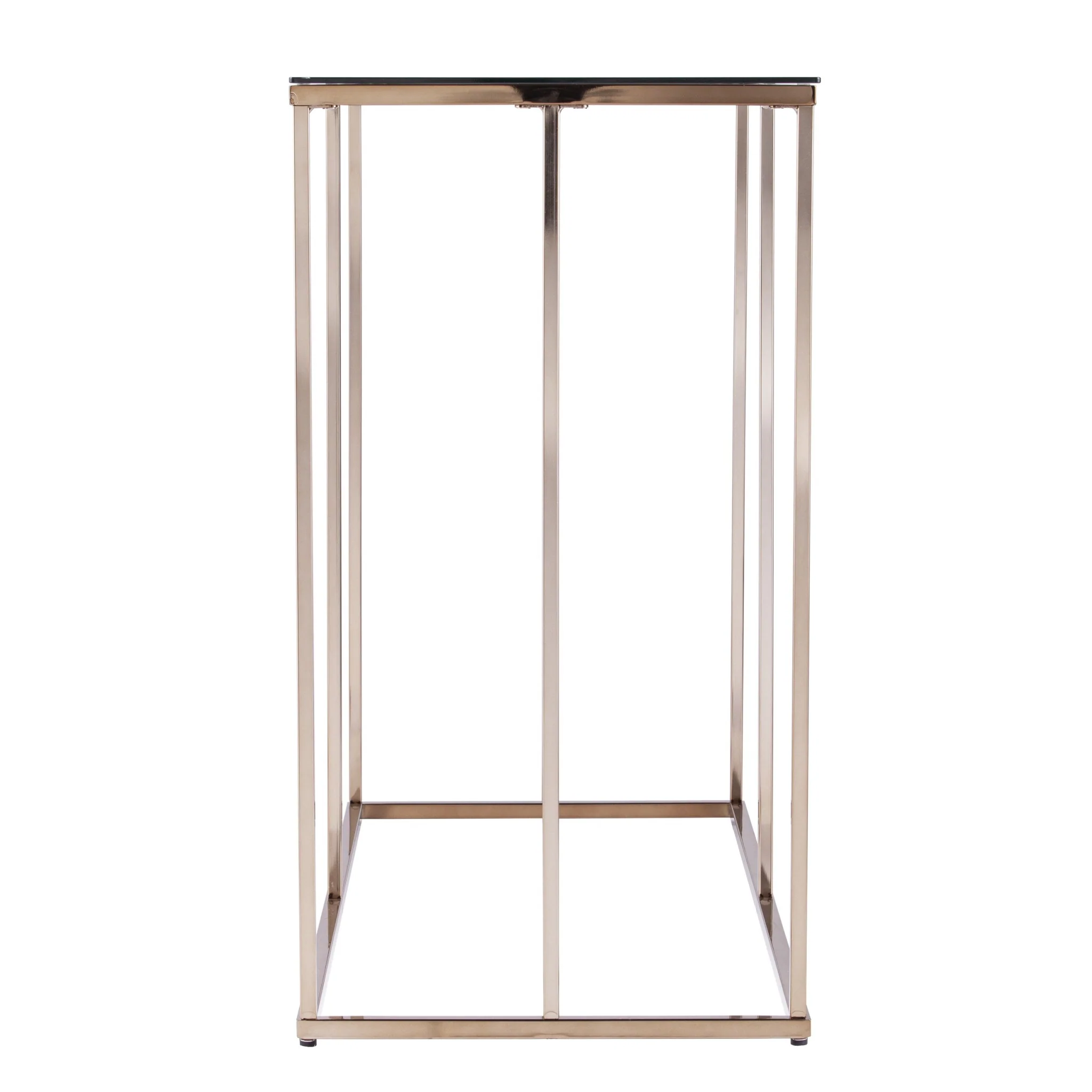 42" Clear and Gold Glass Frame Console Table By Homeroots - Image 2