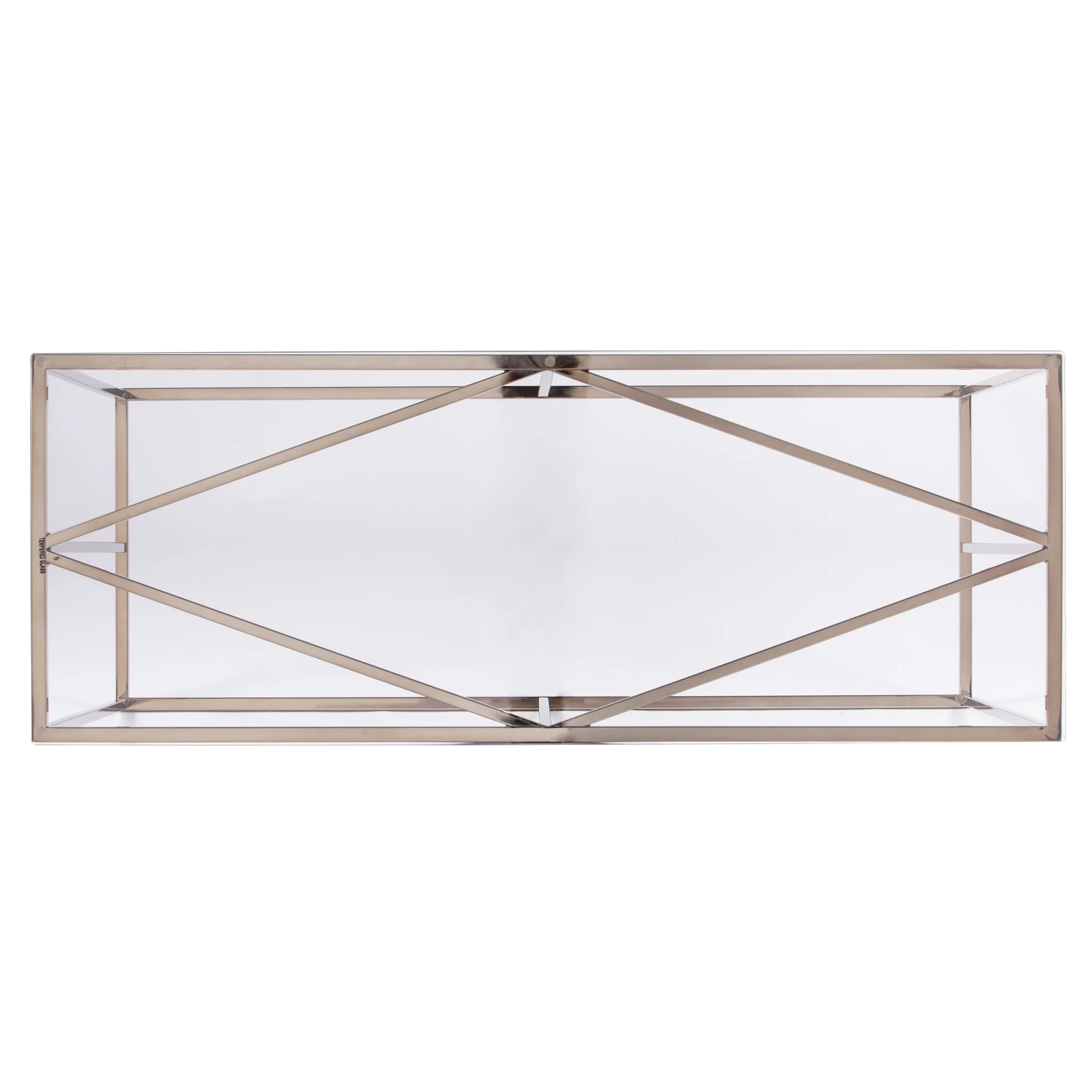 42" Clear and Gold Glass Frame Console Table By Homeroots - Image 3
