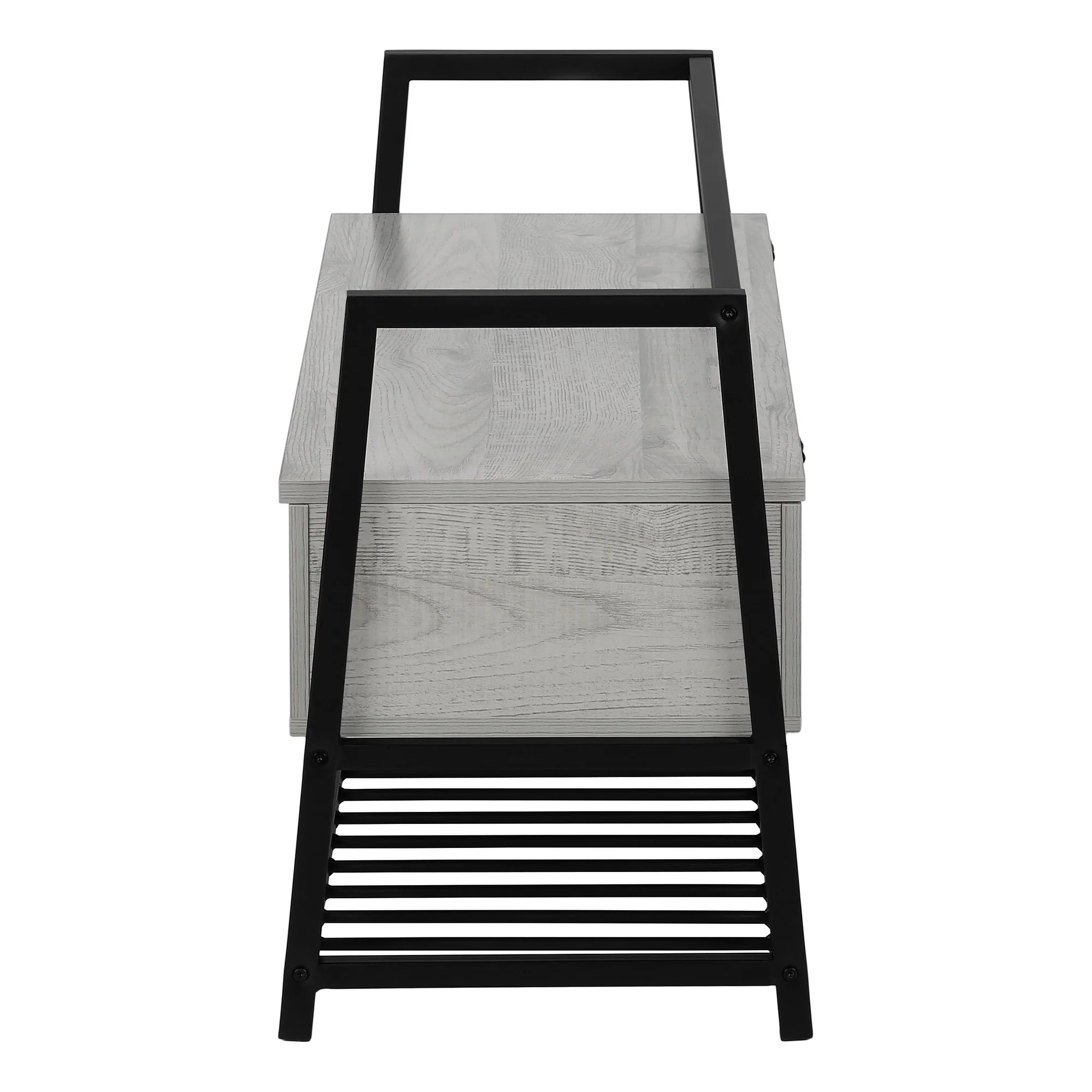 42" Gray And Black Bench With Flip top By Homeroots - Image 3