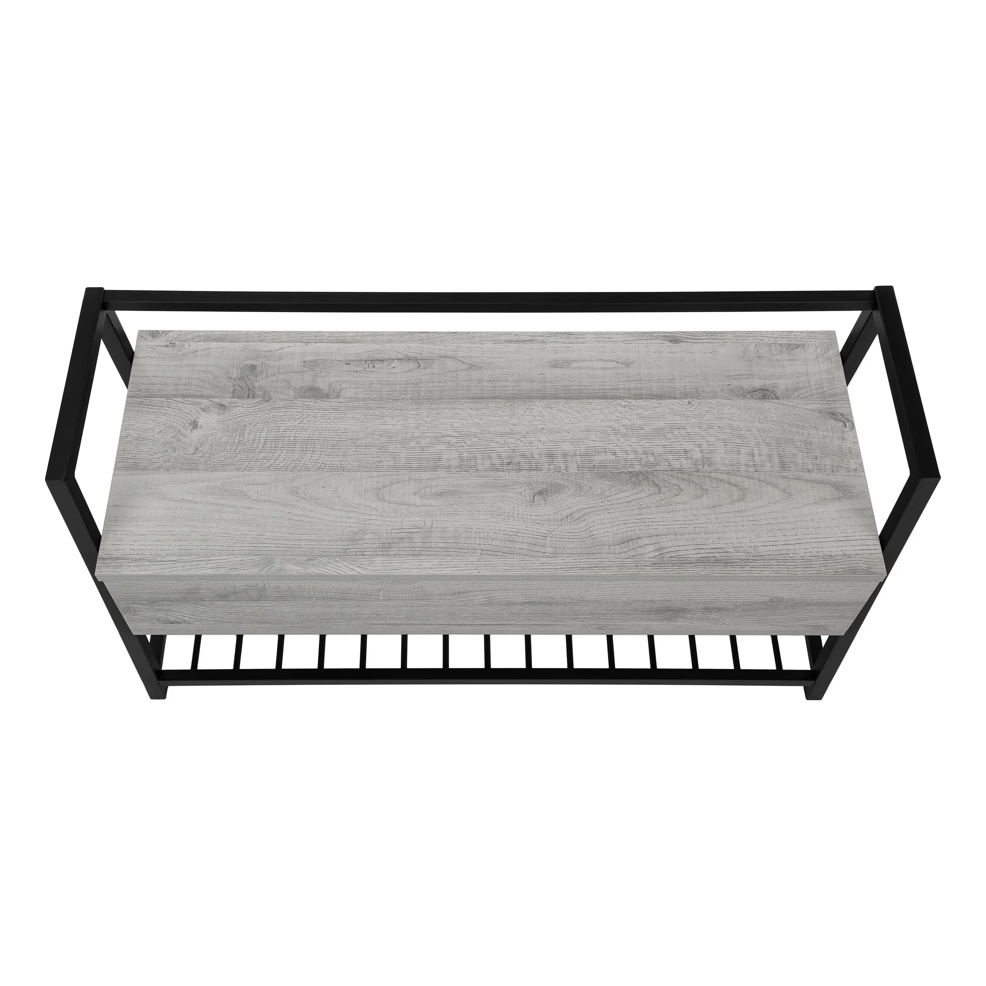 42" Gray And Black Bench With Flip top By Homeroots - Image 5