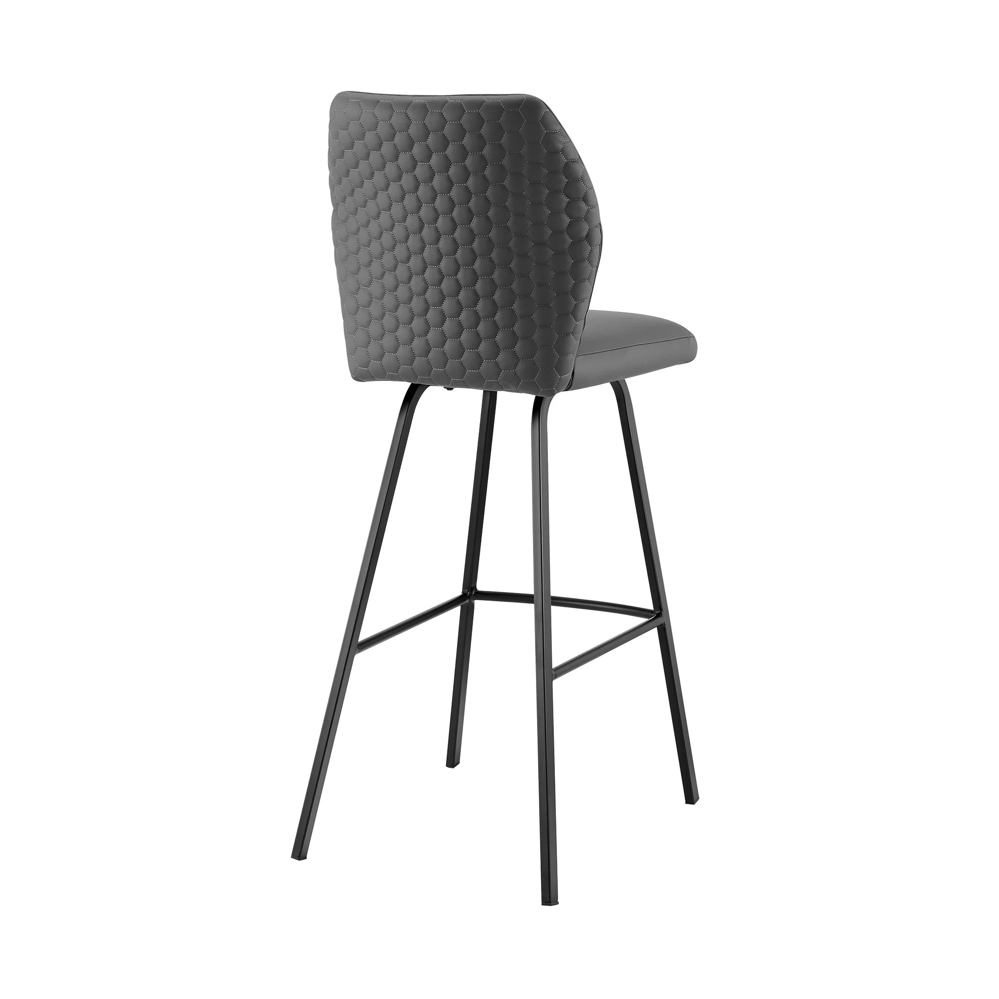 42" Gray Faux Leather And Iron Bar Height Chair By Homeroots - Image 4