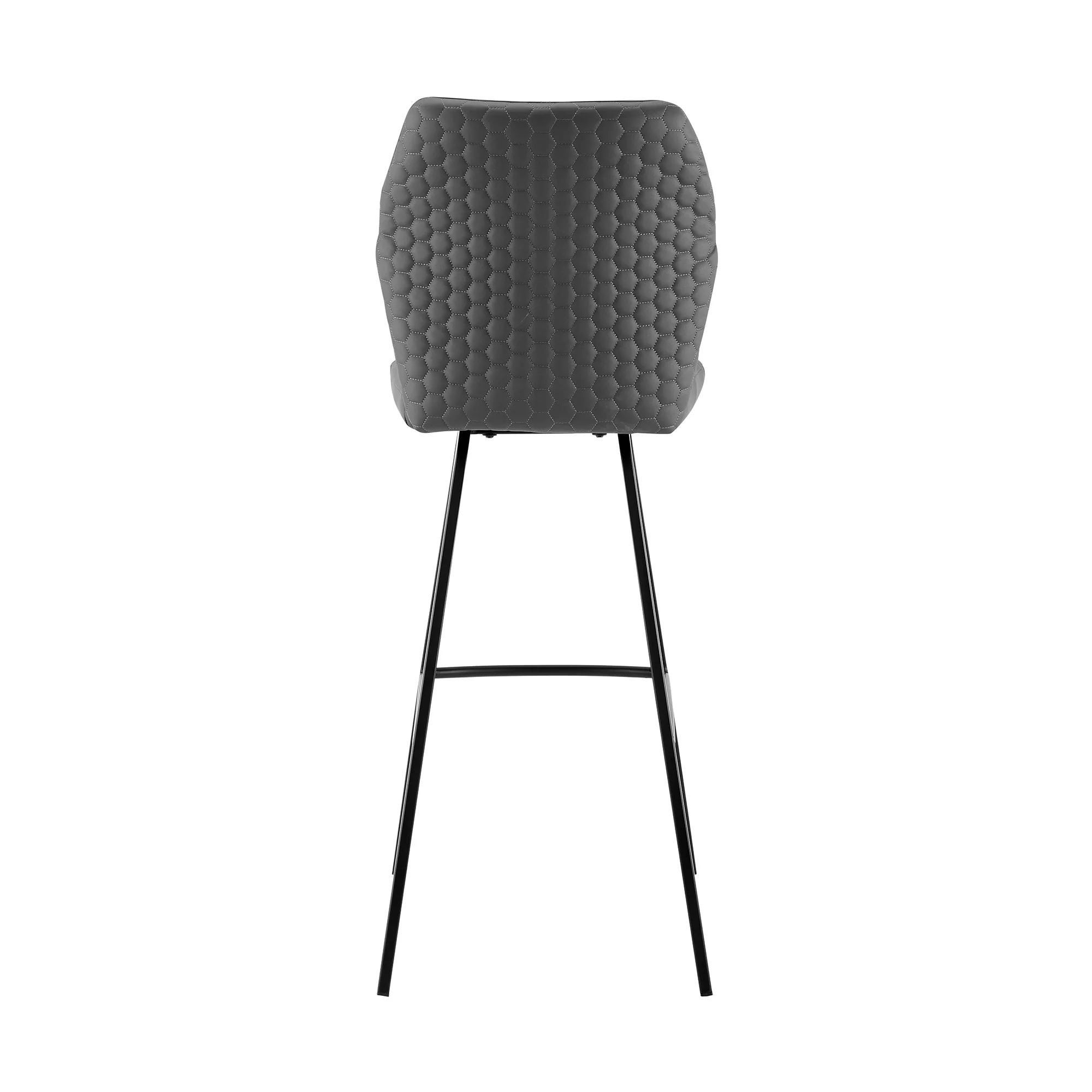 42" Gray Faux Leather And Iron Bar Height Chair By Homeroots - Image 5