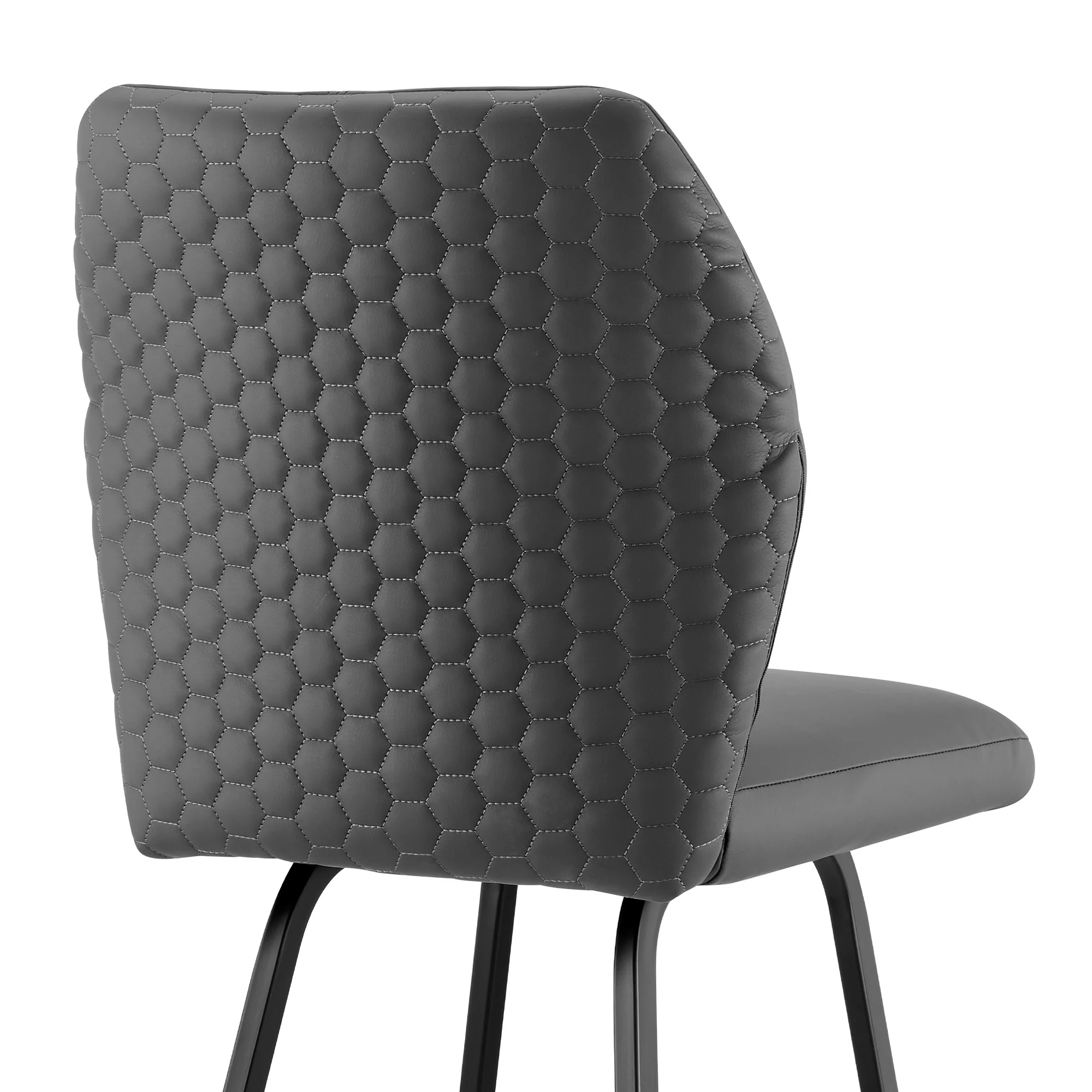 42" Gray Faux Leather And Iron Bar Height Chair By Homeroots - Image 8