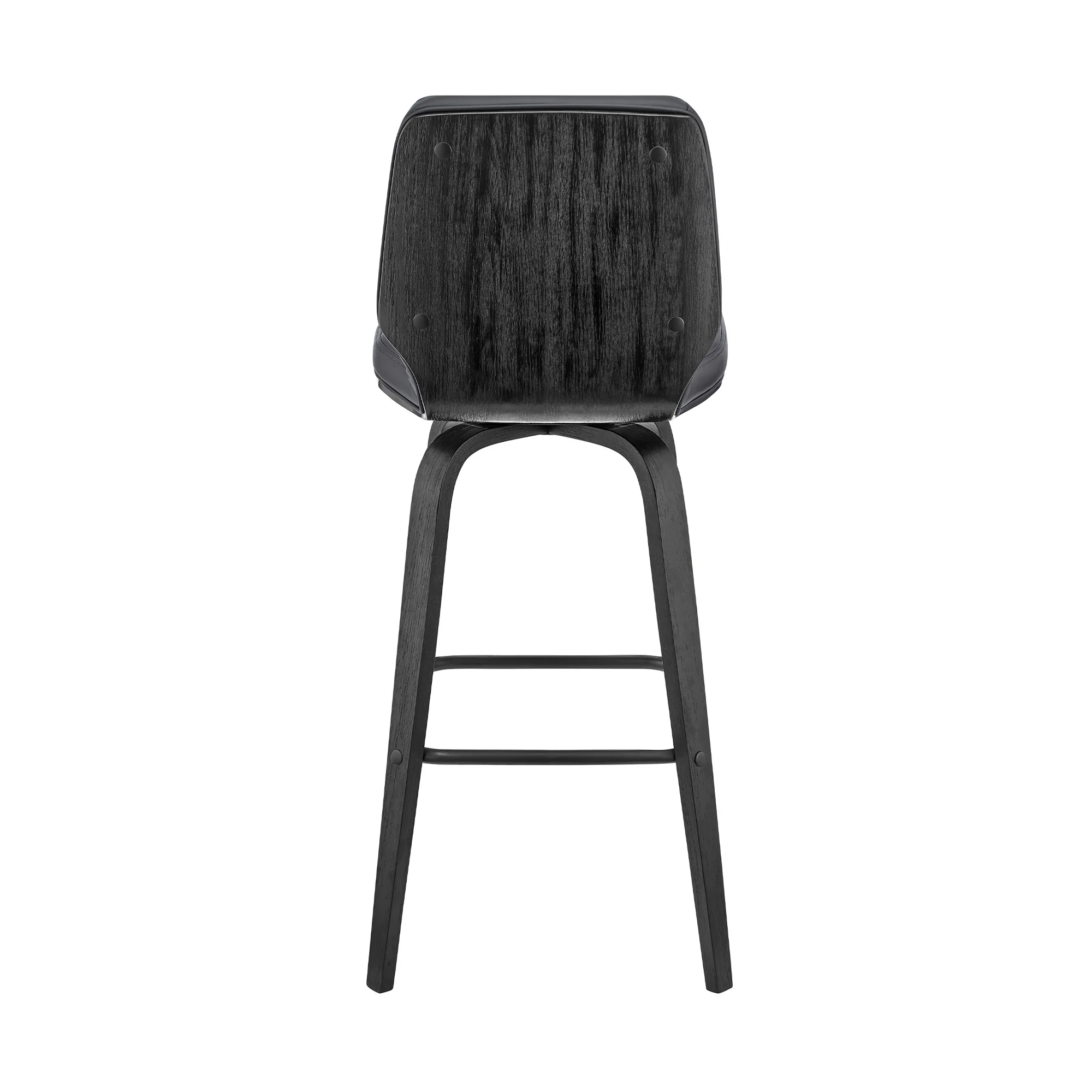 42" Gray Faux Leather And Iron Swivel Bar Height Chair By Homeroots - Image 6