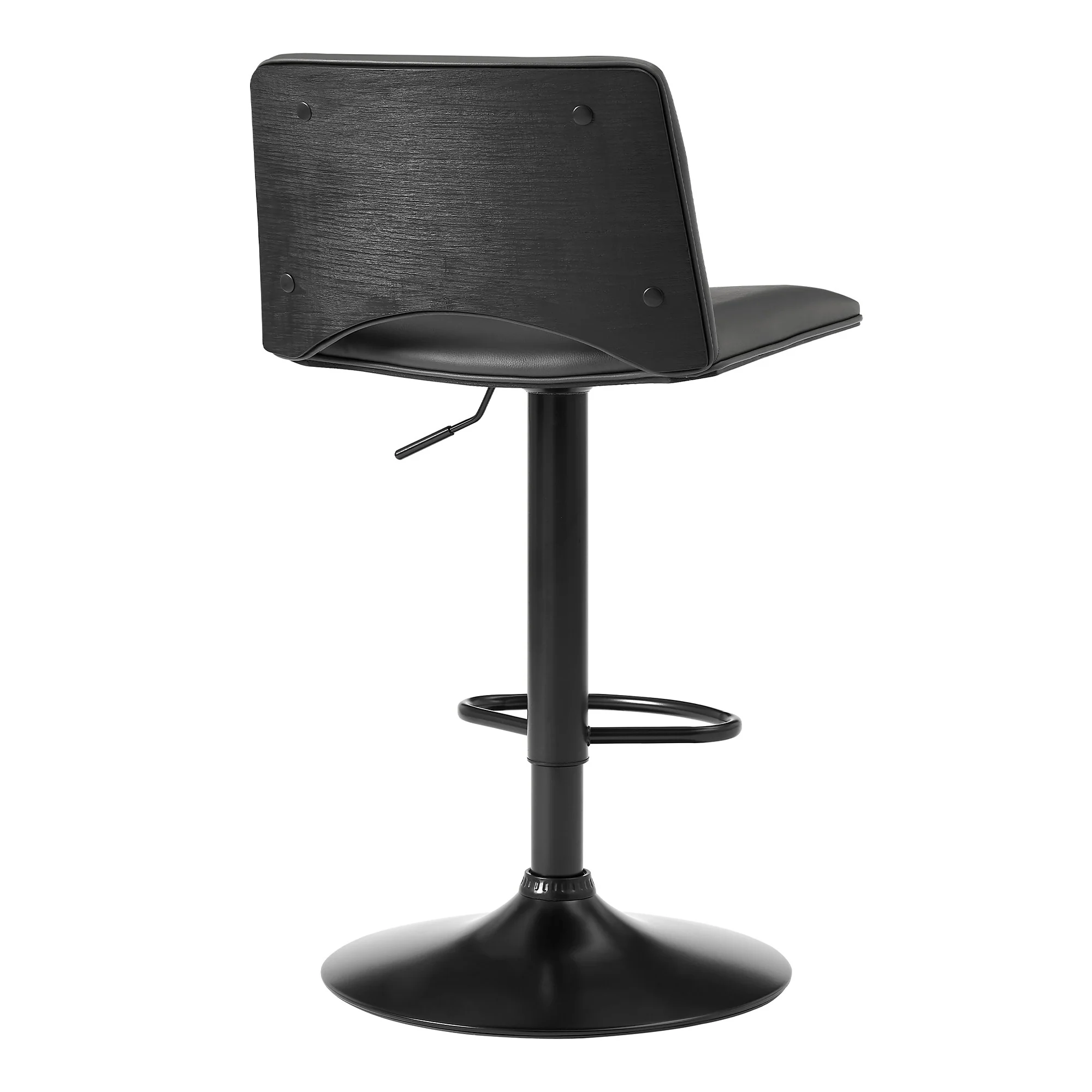 42" Gray Faux Leather And Iron Swivel Low Back Adjustable Height Bar Chair By Homeroots - Image 4