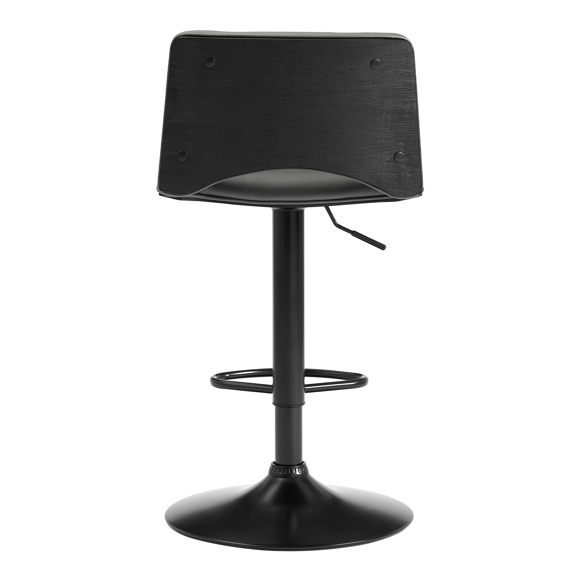 42" Gray Faux Leather And Iron Swivel Low Back Adjustable Height Bar Chair By Homeroots - Image 5