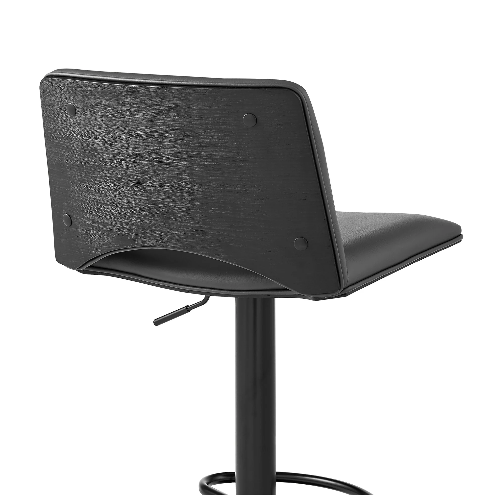 42" Gray Faux Leather And Iron Swivel Low Back Adjustable Height Bar Chair By Homeroots - Image 8