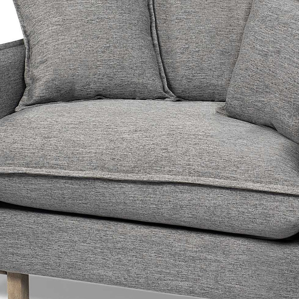 42" Gray Linen Arm Chair By Homeroots - Image 2