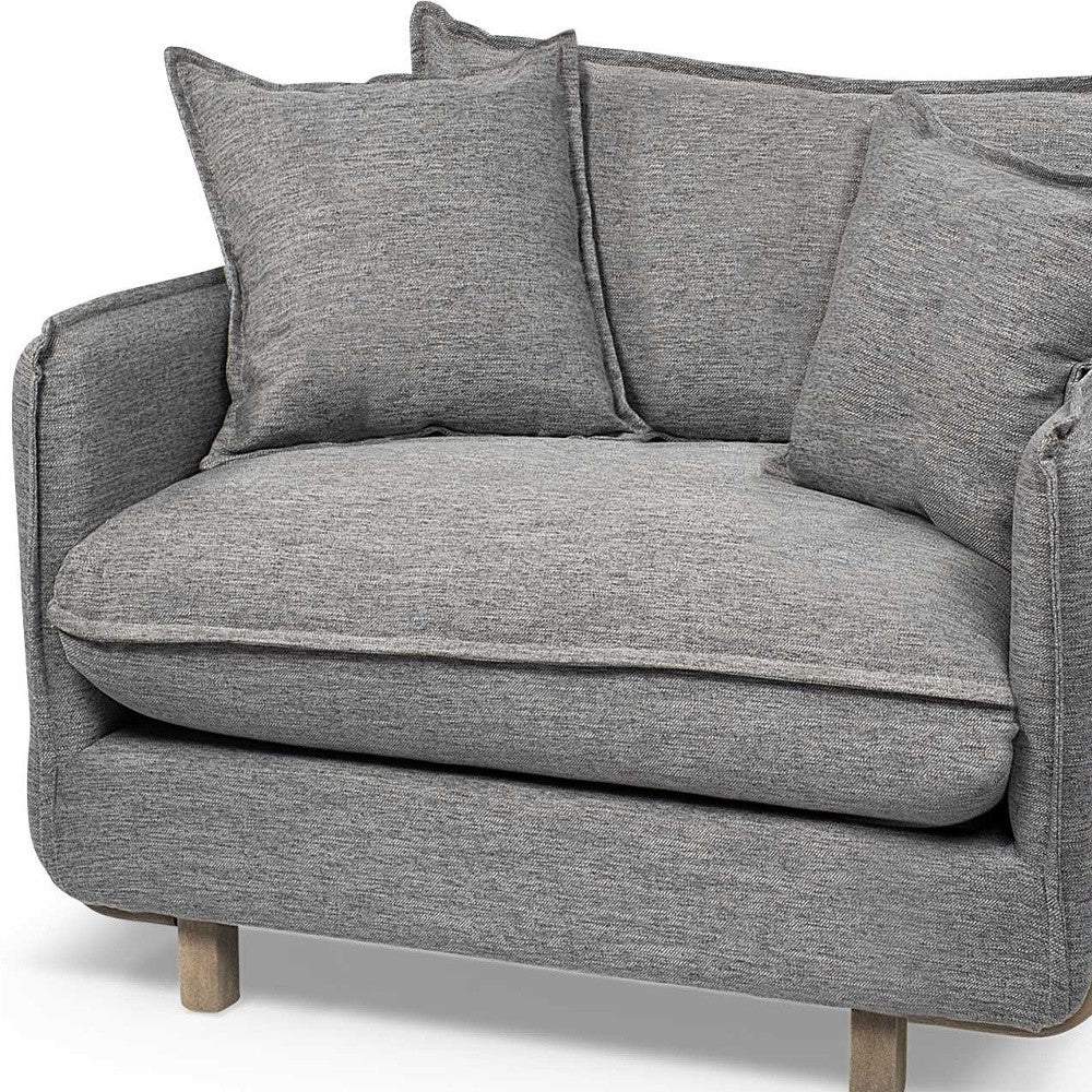42" Gray Linen Arm Chair By Homeroots - Image 3