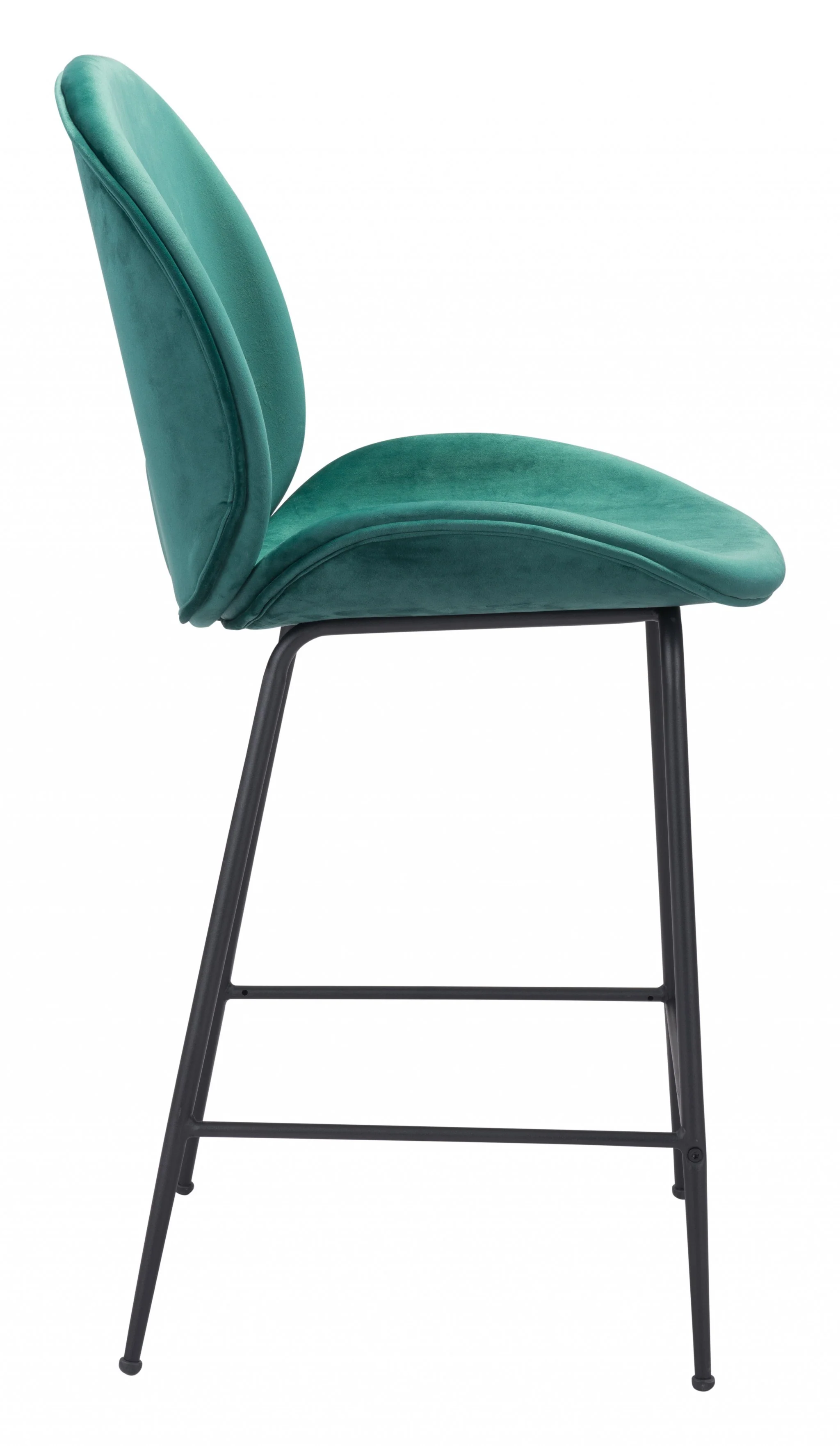 42" Green And Black Steel Low Back Counter Height Bar Chair With Footrest By Homeroots - Image 2
