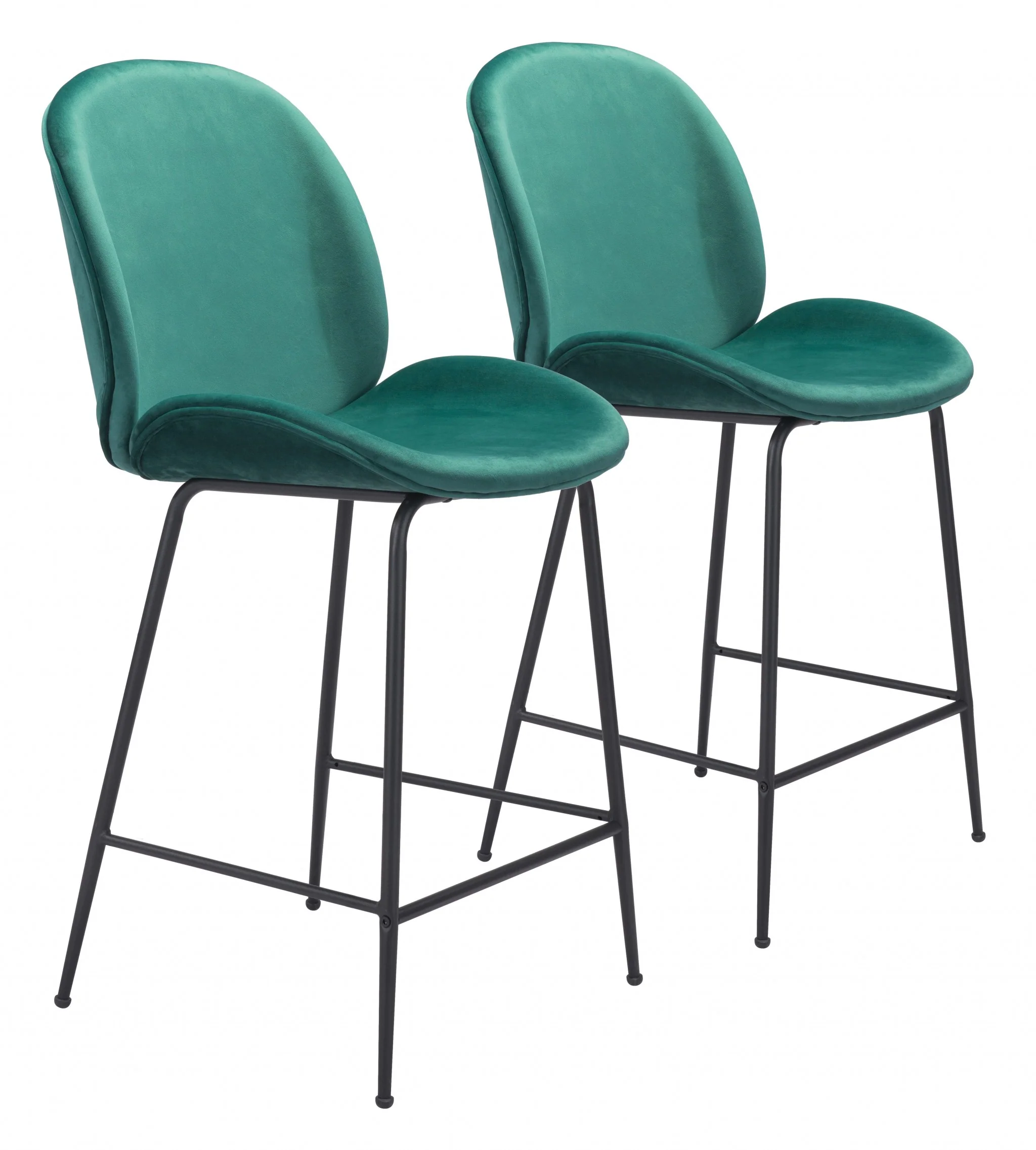 42" Green And Black Steel Low Back Counter Height Bar Chair With Footrest By Homeroots - Image 5