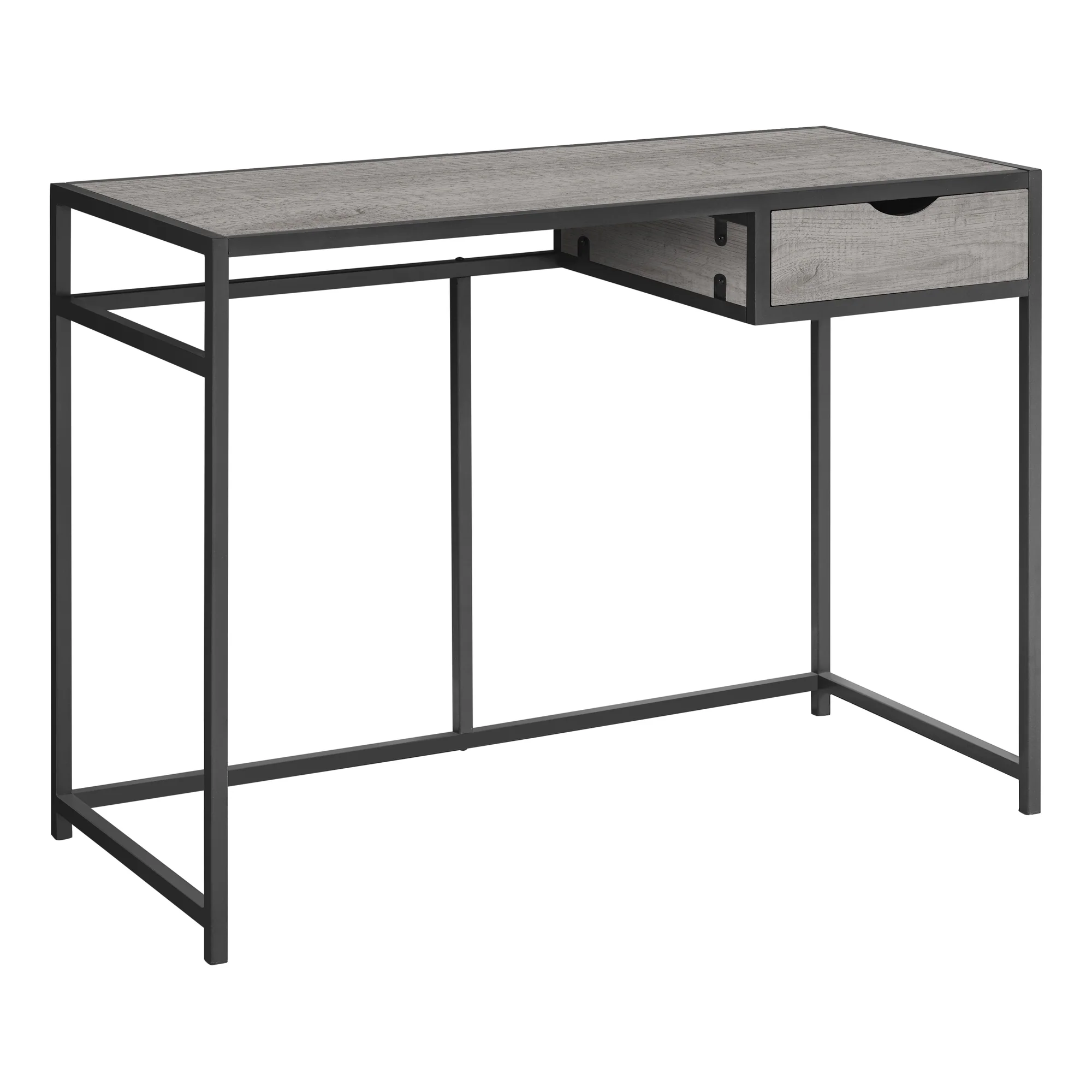 42" Grey and Dark Grey Metal Computer Desk By Homeroots - Image 2