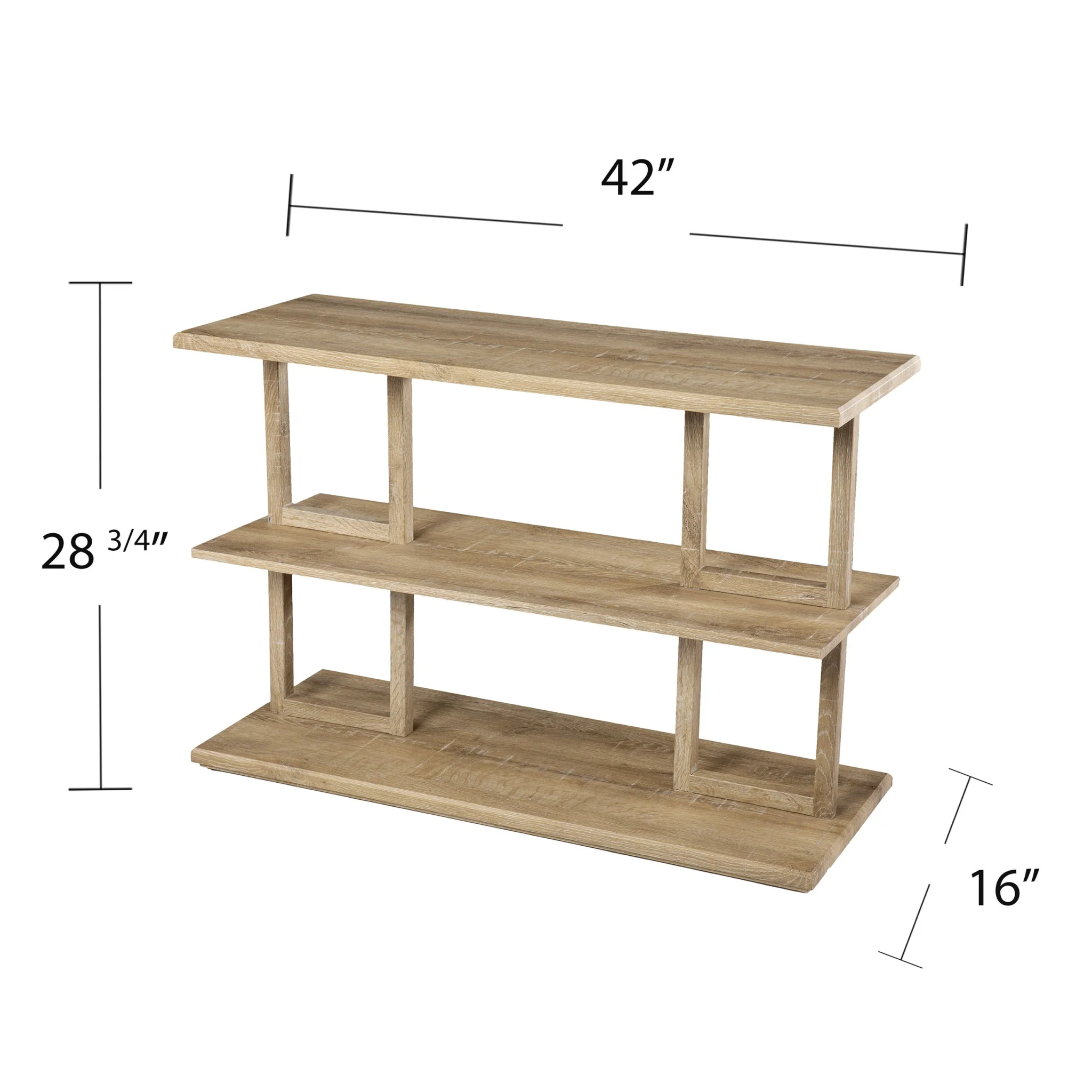 42" Natural Floor Shelf Console Table With Storage By Homeroots - Image 6