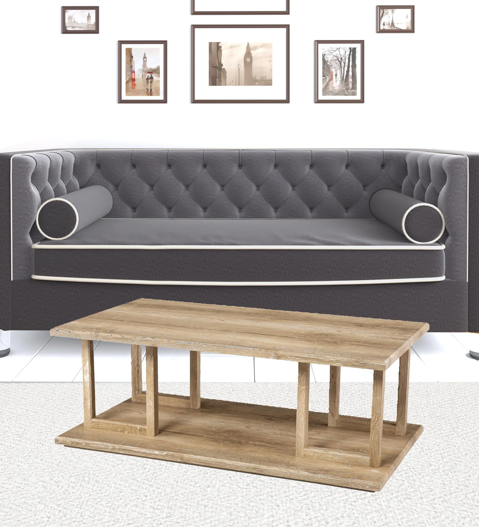 42" Natural Light Brown Wood Two Tier Rectangular Coffee Table By Homeroots - Image 7