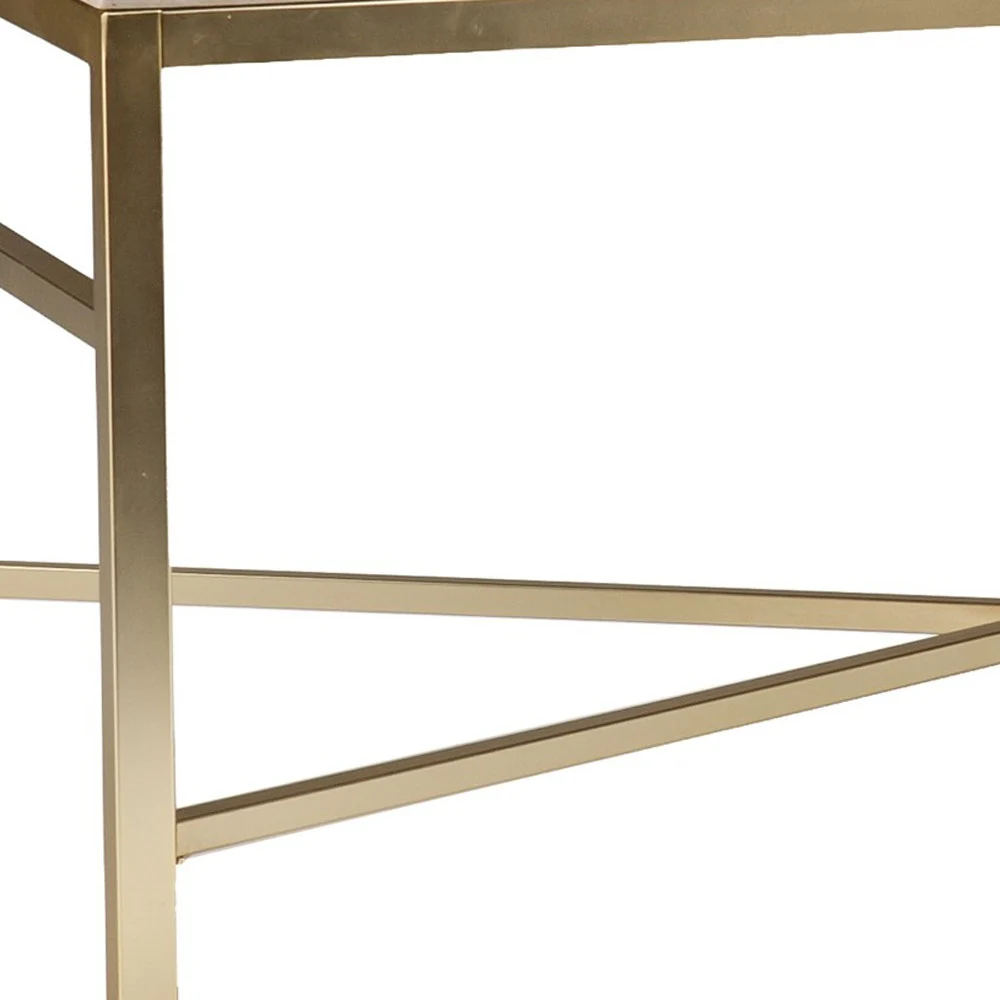 42" Off White Manufactured Wood And Metal Rectangular Coffee Table By Homeroots - Image 6