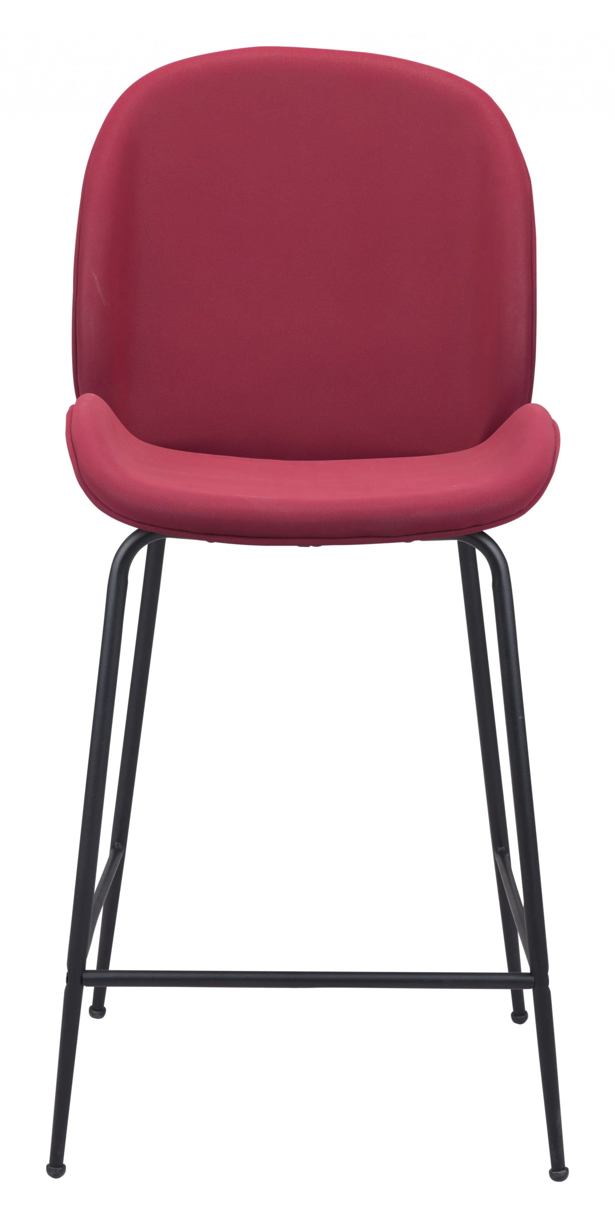 42" Red And Black Steel Low Back Counter Height Bar Chair With Footrest By Homeroots - Image 3