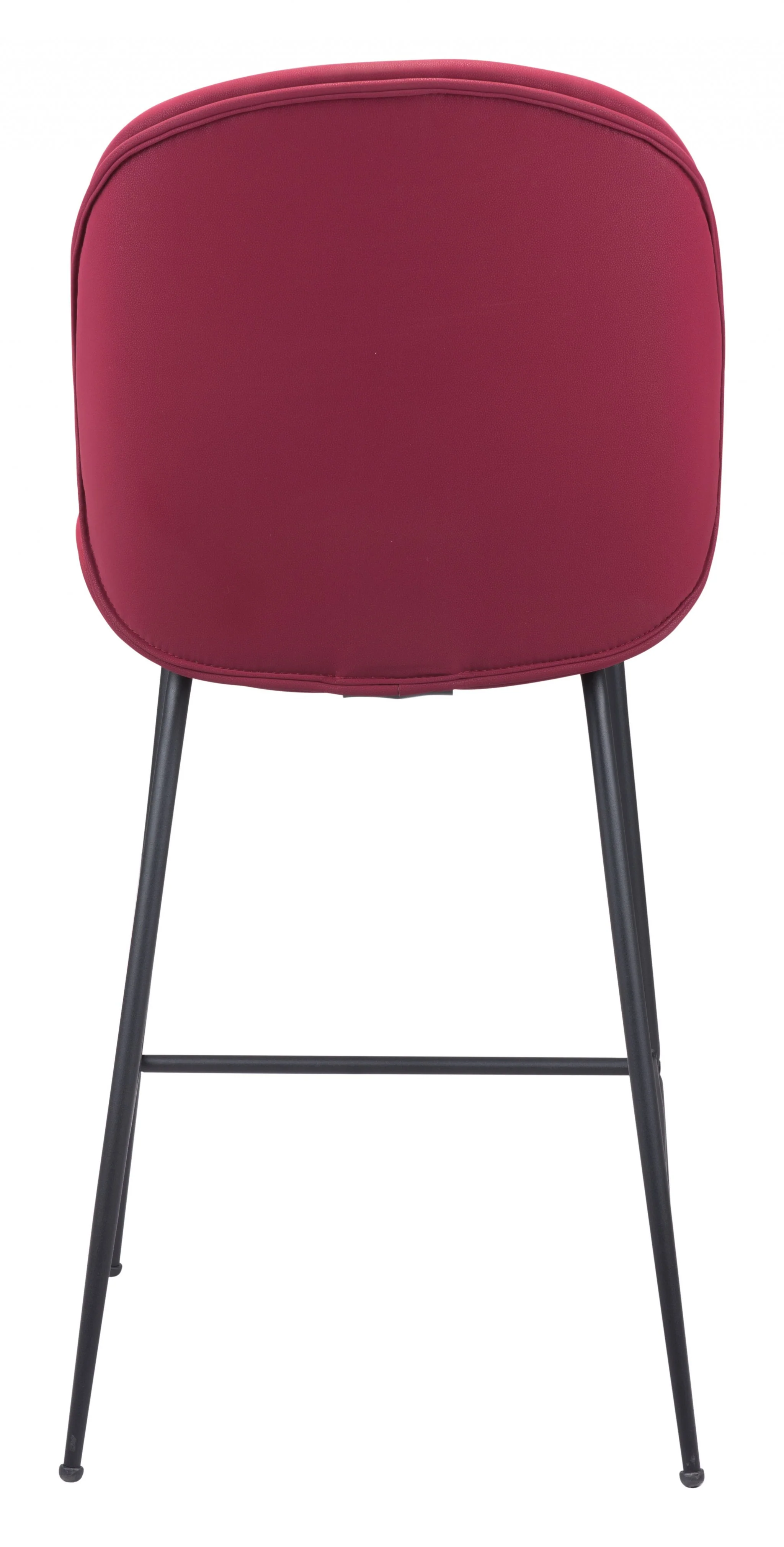 42" Red And Black Steel Low Back Counter Height Bar Chair With Footrest By Homeroots - Image 4