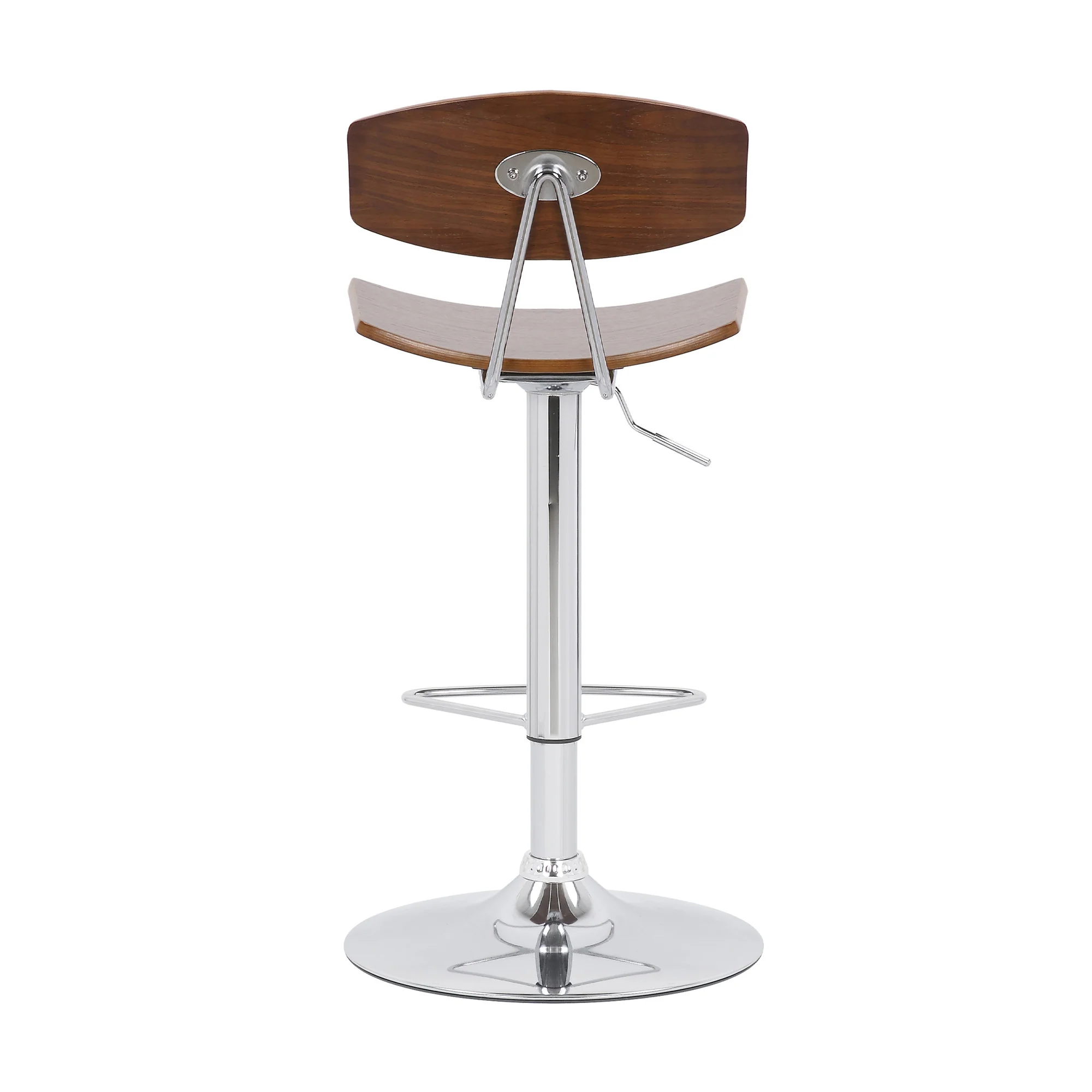 42" Silver and Walnut Adjustable Height Bar Chair By Homeroots - Image 6