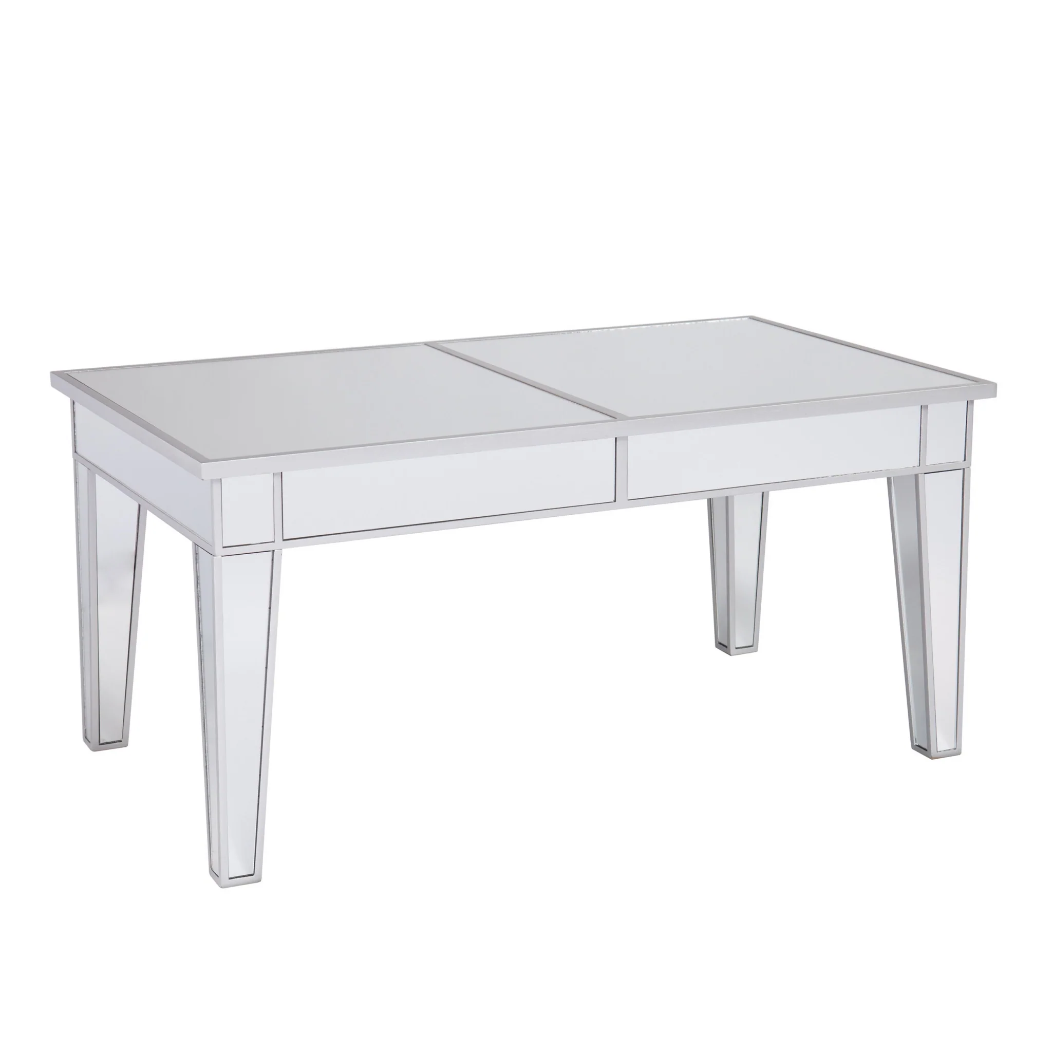 42" Silver Mirrored And Metal Rectangular Mirrored Coffee Table By Homeroots - 402167 - Image 3