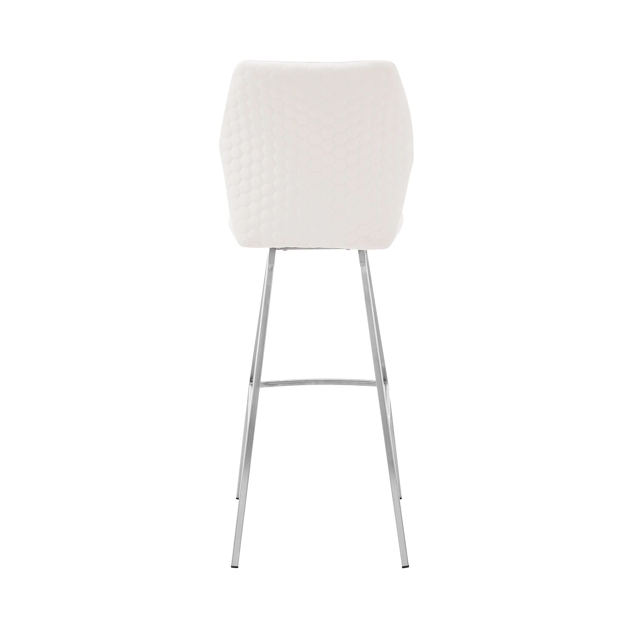 42" White Faux Leather And Iron Bar Height Chair By Homeroots - Image 5