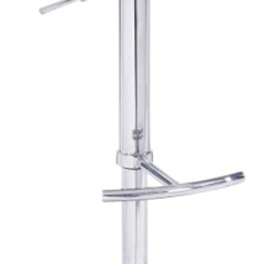 42' White Leatherette And Steel Bar Stool By Homeroots - Image 4