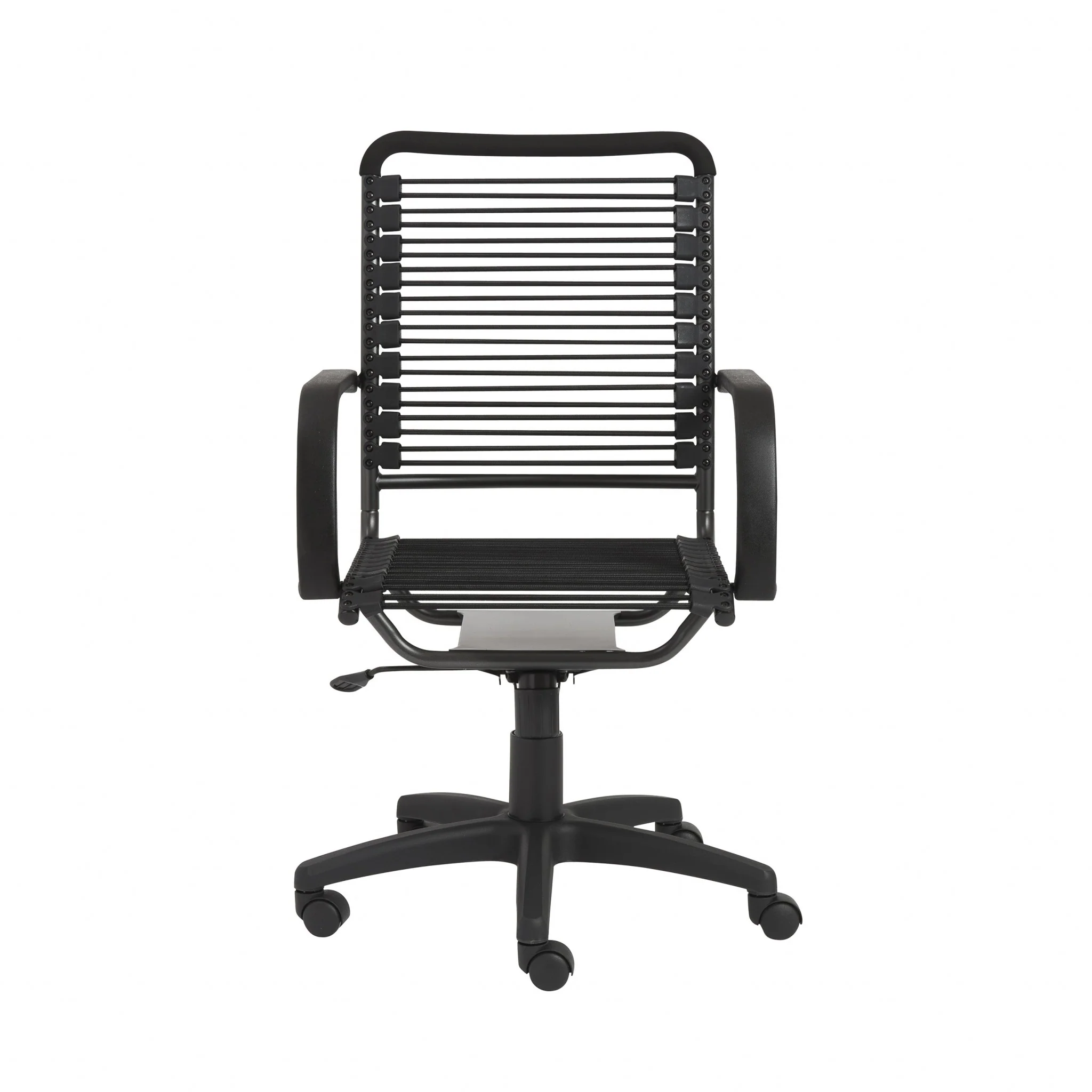 43" All Black Round Bungee Cord High Back Office Chair By Homeroots - Image 2