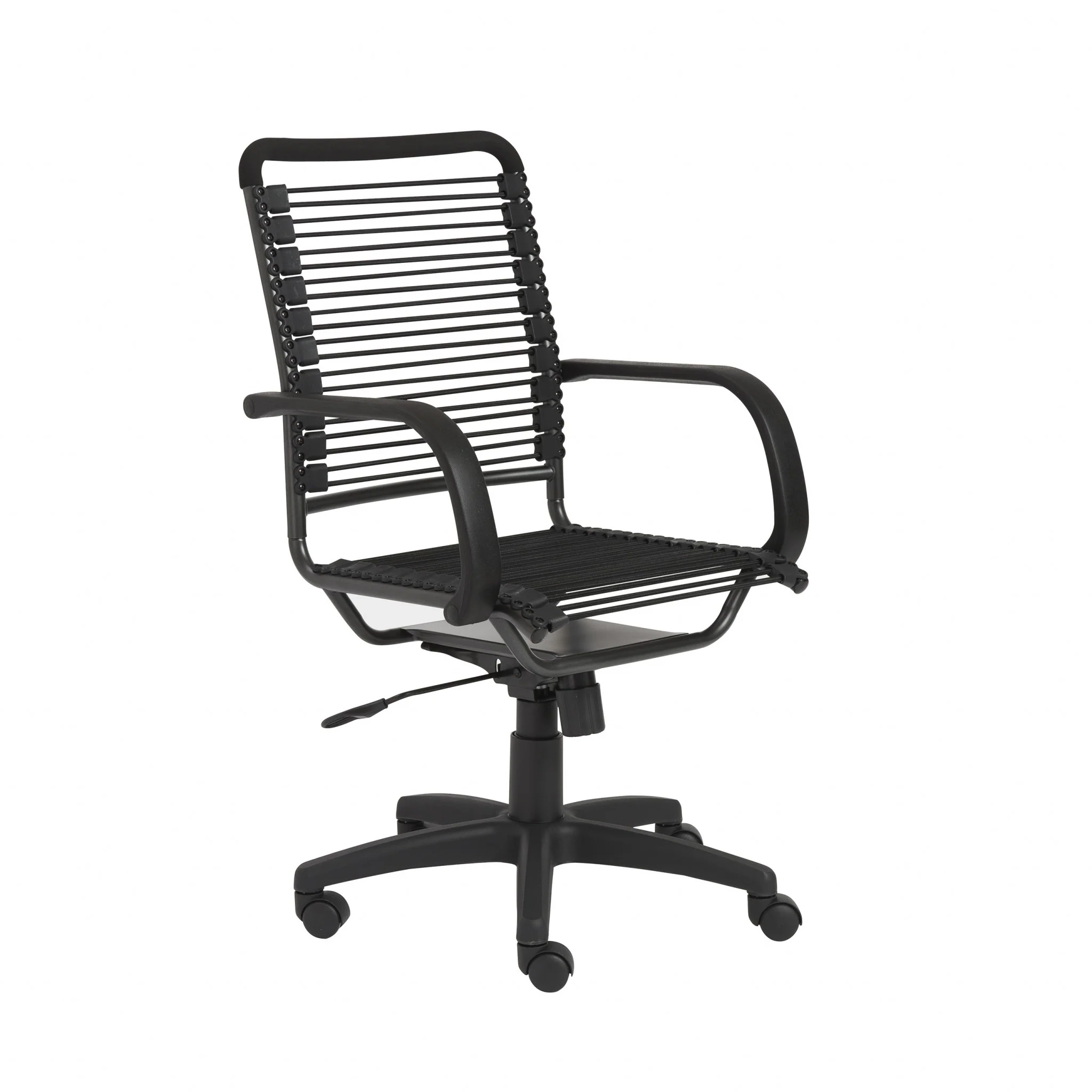 43" All Black Round Bungee Cord High Back Office Chair By Homeroots - Image 3