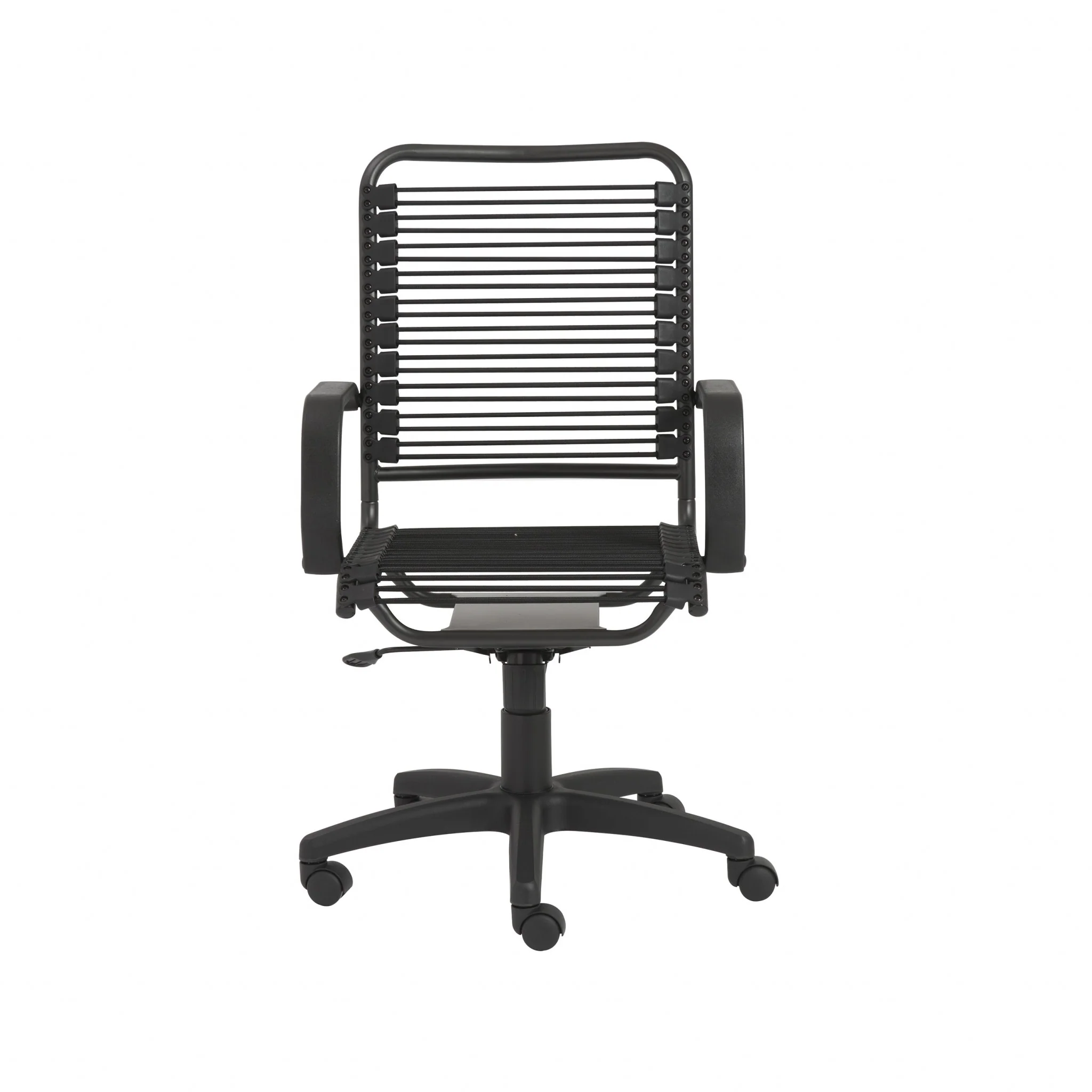 43" Black and Black Round Bungee Cord High Back Office Chair By Homeroots - Image 2