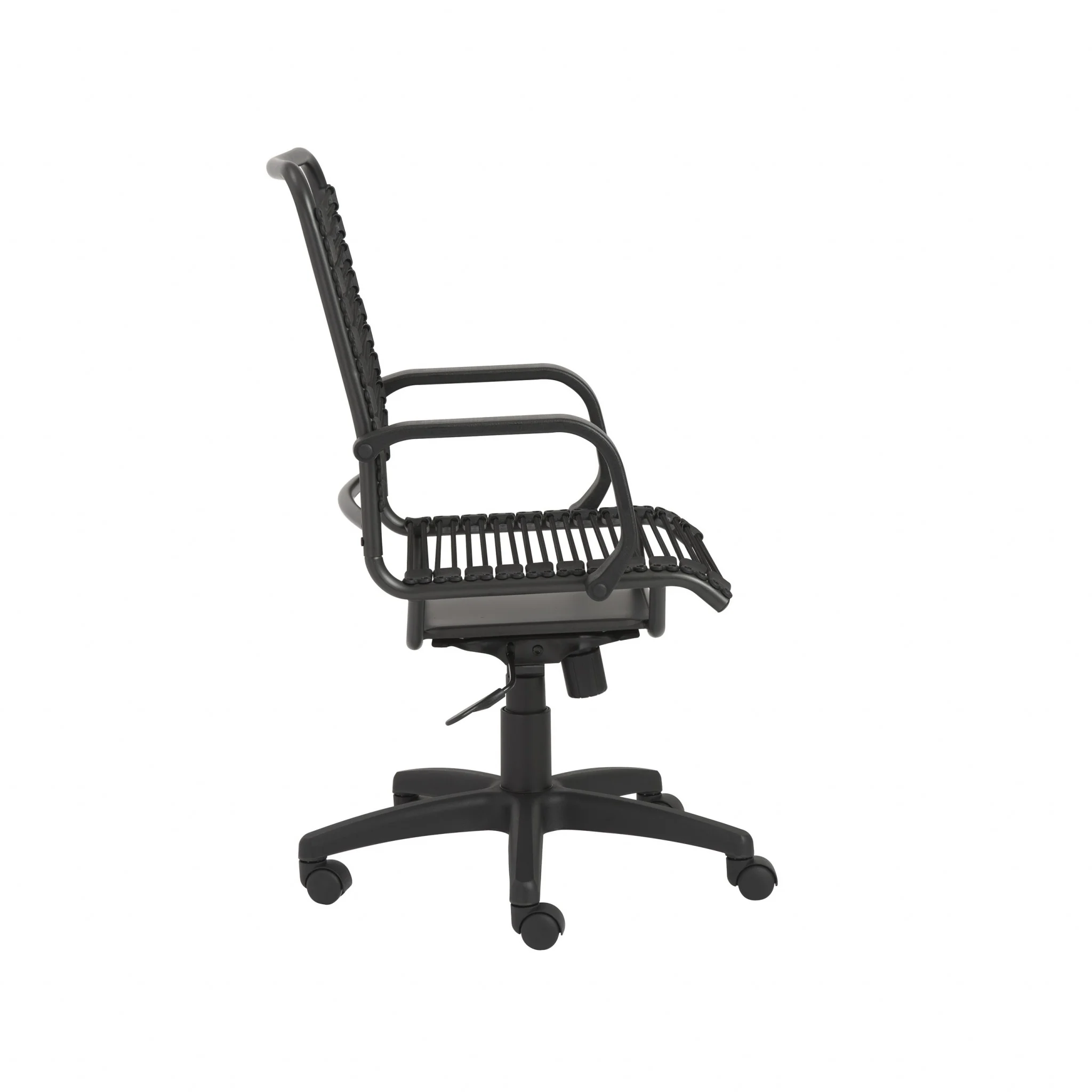43" Black and Black Round Bungee Cord High Back Office Chair By Homeroots - Image 4