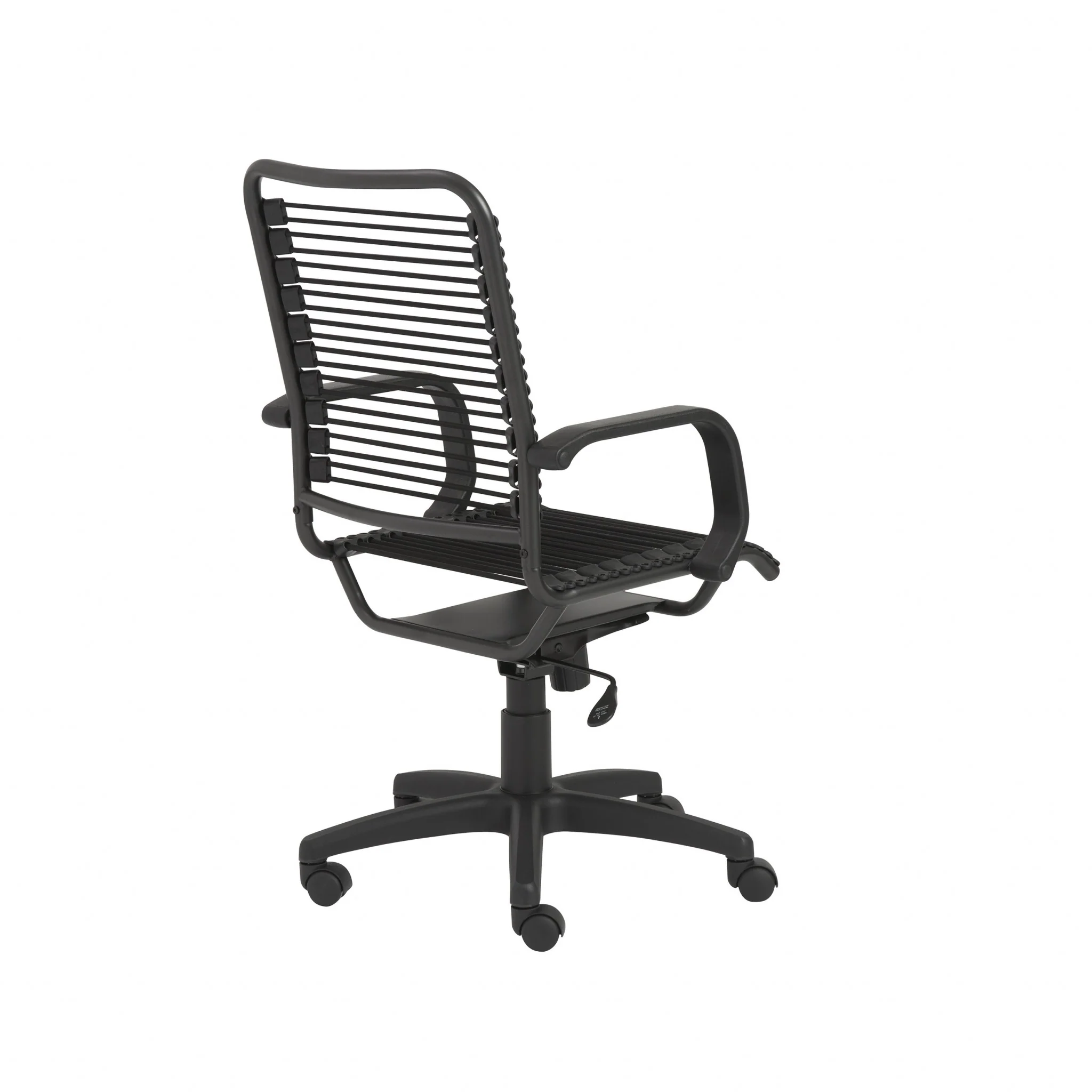 43" Black and Black Round Bungee Cord High Back Office Chair By Homeroots - Image 5