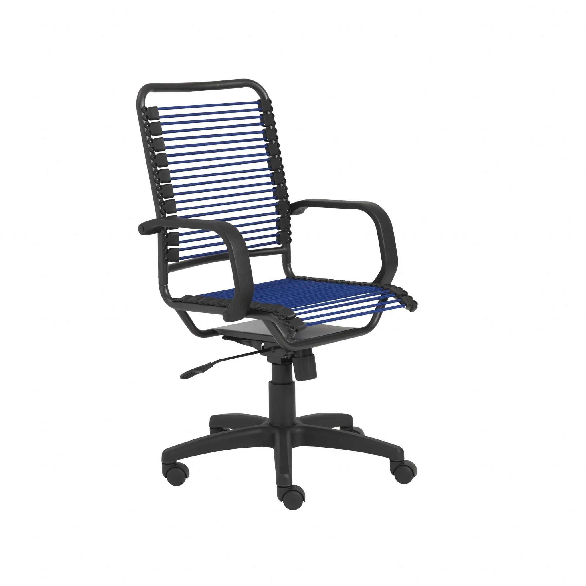 43" Black and Blue Round Bungee Cord High Back Office Chair By Homeroots - Image 2