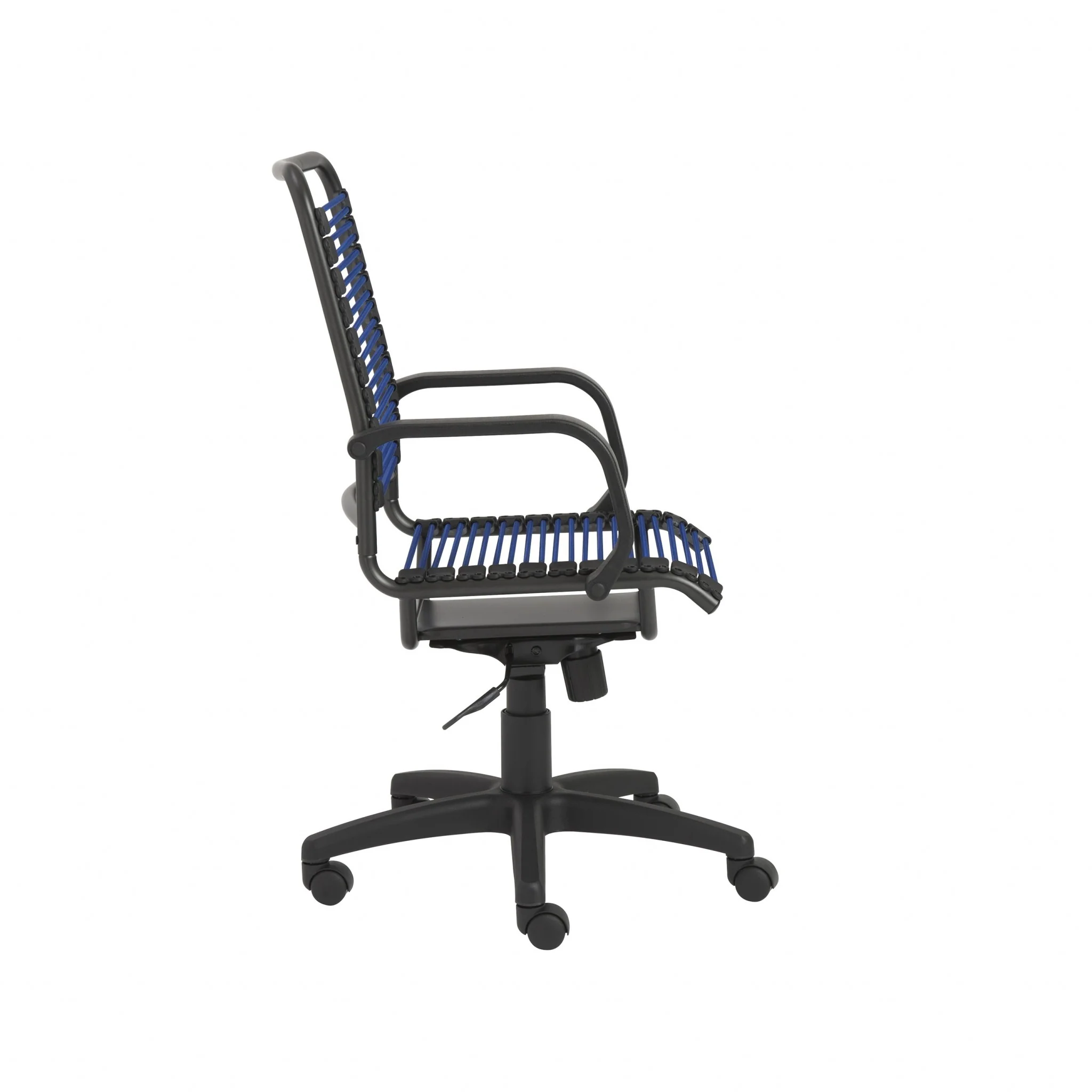 43" Black and Blue Round Bungee Cord High Back Office Chair By Homeroots - Image 3