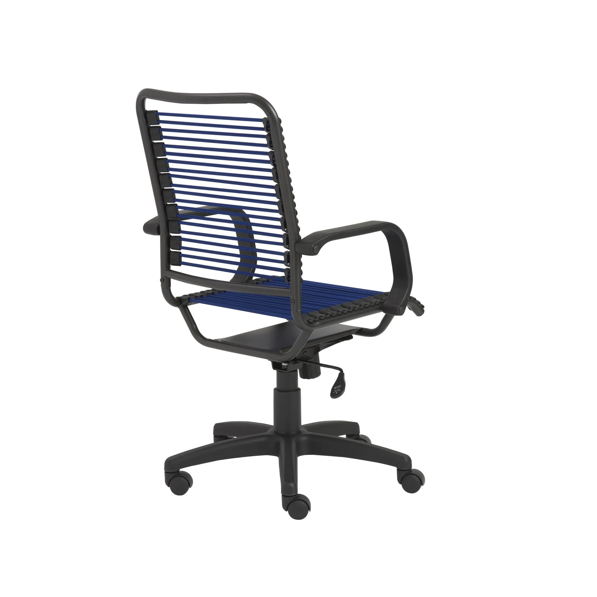 43" Black and Blue Round Bungee Cord High Back Office Chair By Homeroots - Image 4
