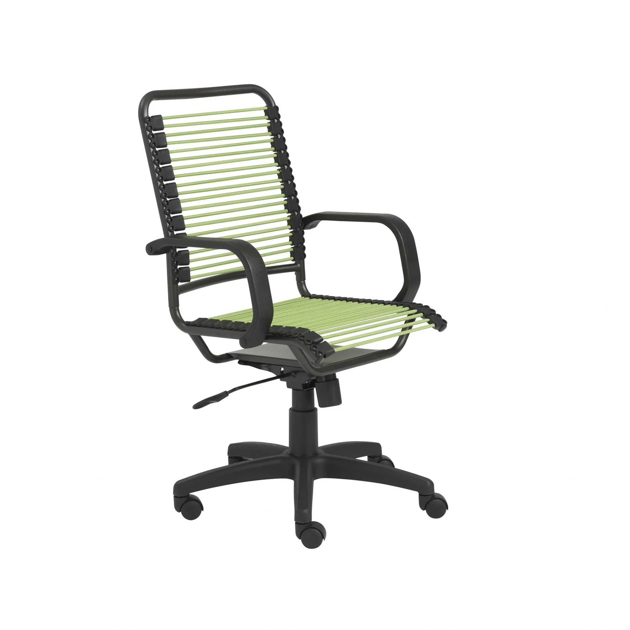 43" Black and Green Round Bungee Cord High Back Office Chair By Homeroots - Image 2