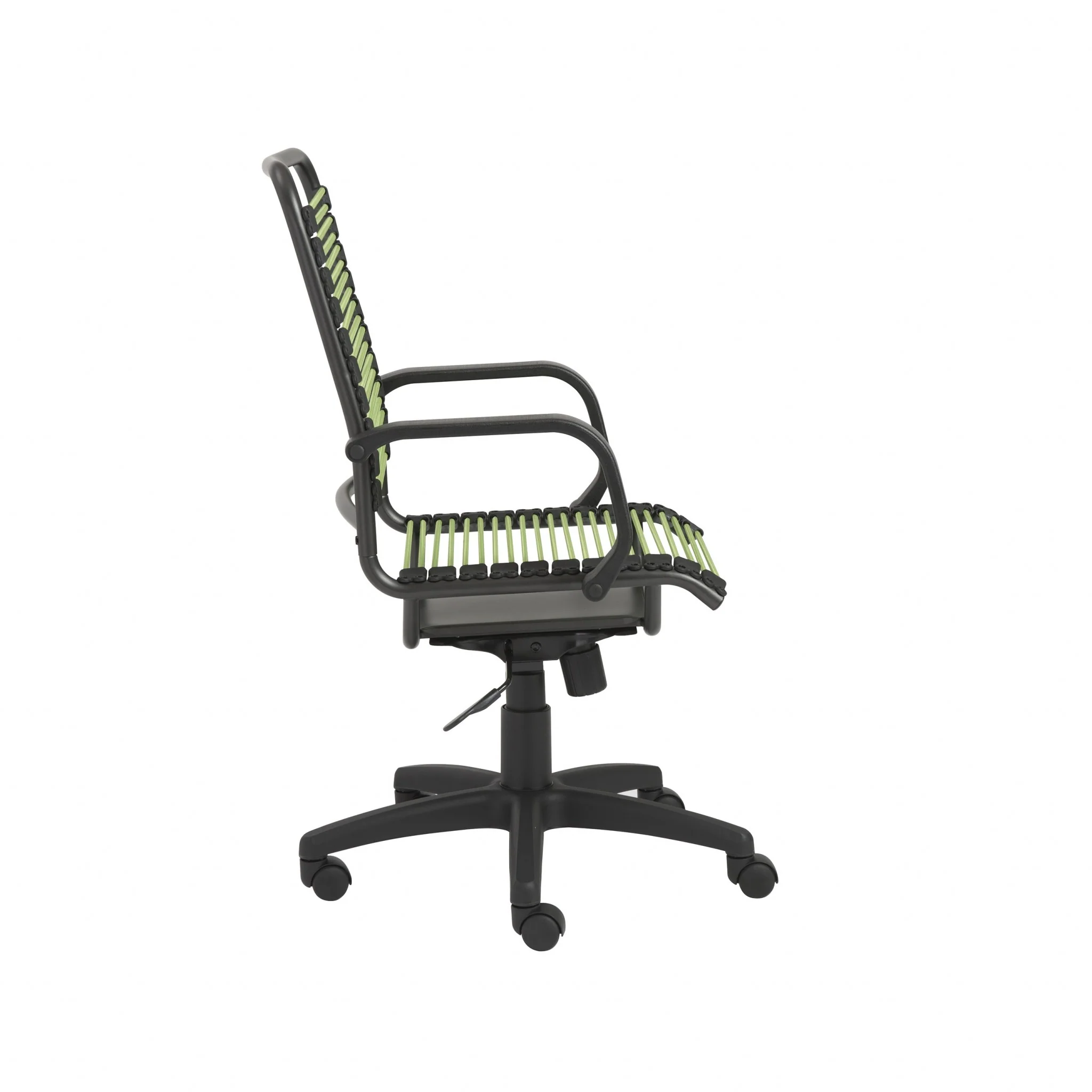 43" Black and Green Round Bungee Cord High Back Office Chair By Homeroots - Image 3