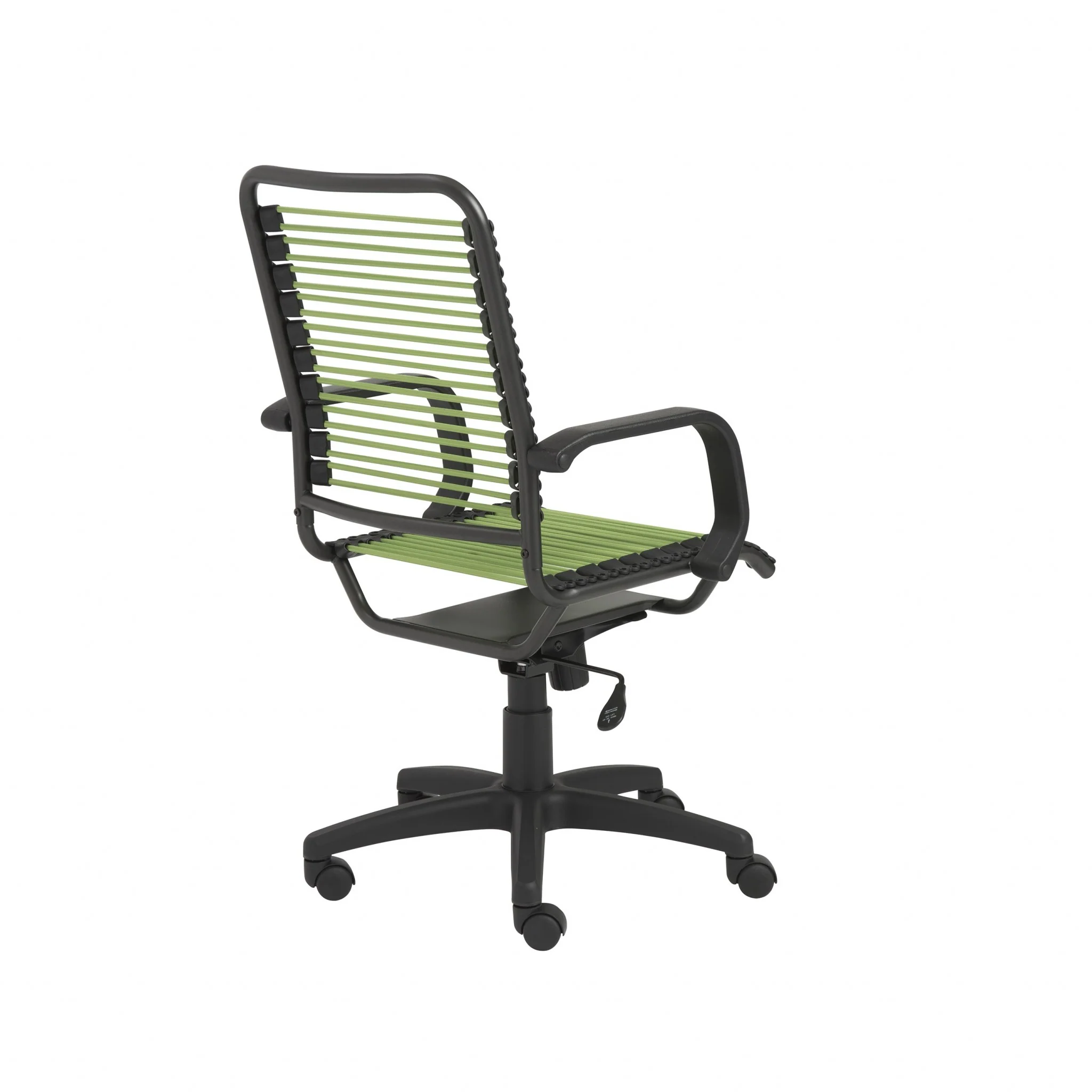 43" Black and Green Round Bungee Cord High Back Office Chair By Homeroots - Image 4