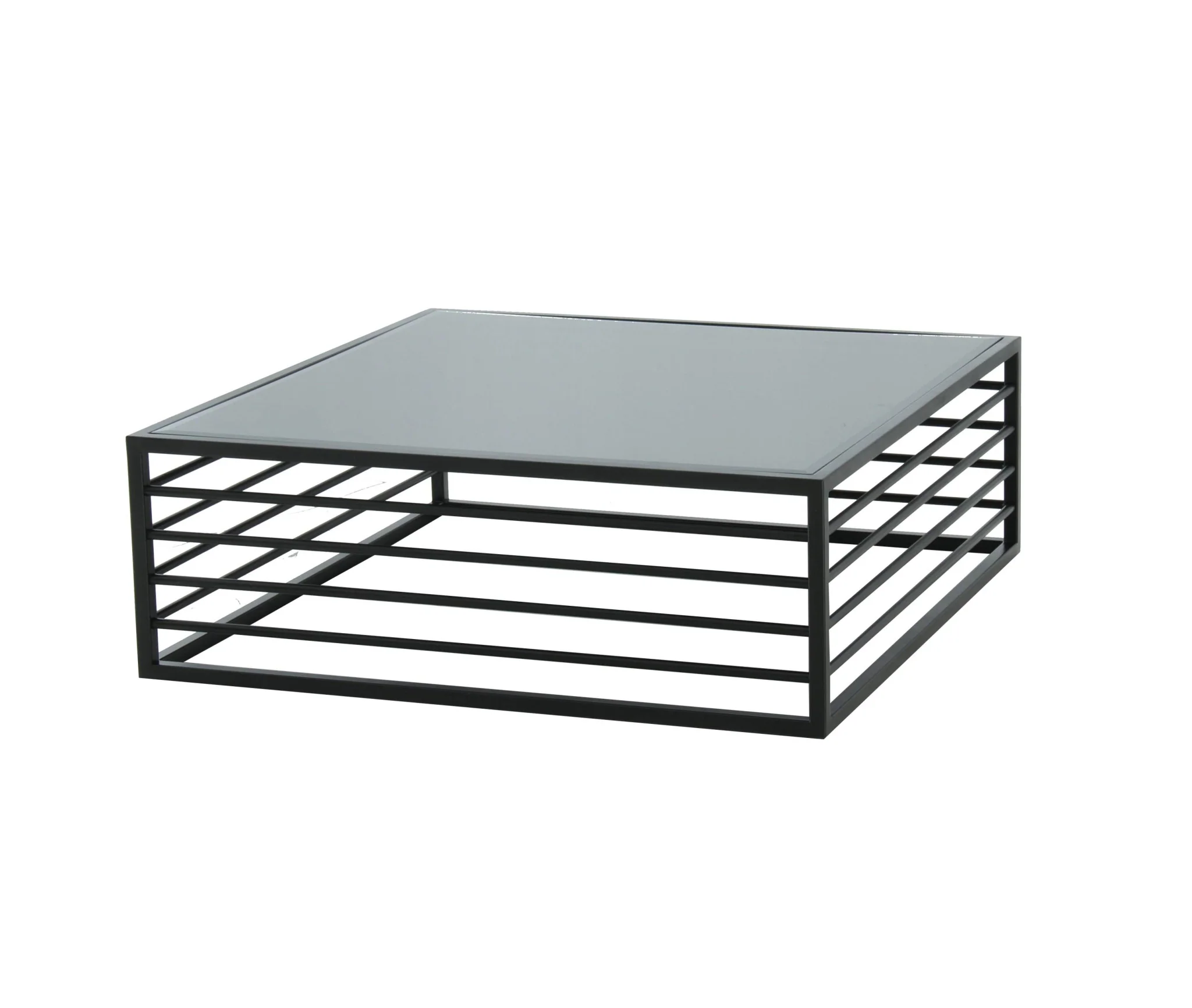 43" Black And Smoked Glass Square Coffee Table By Homeroots - Image 2