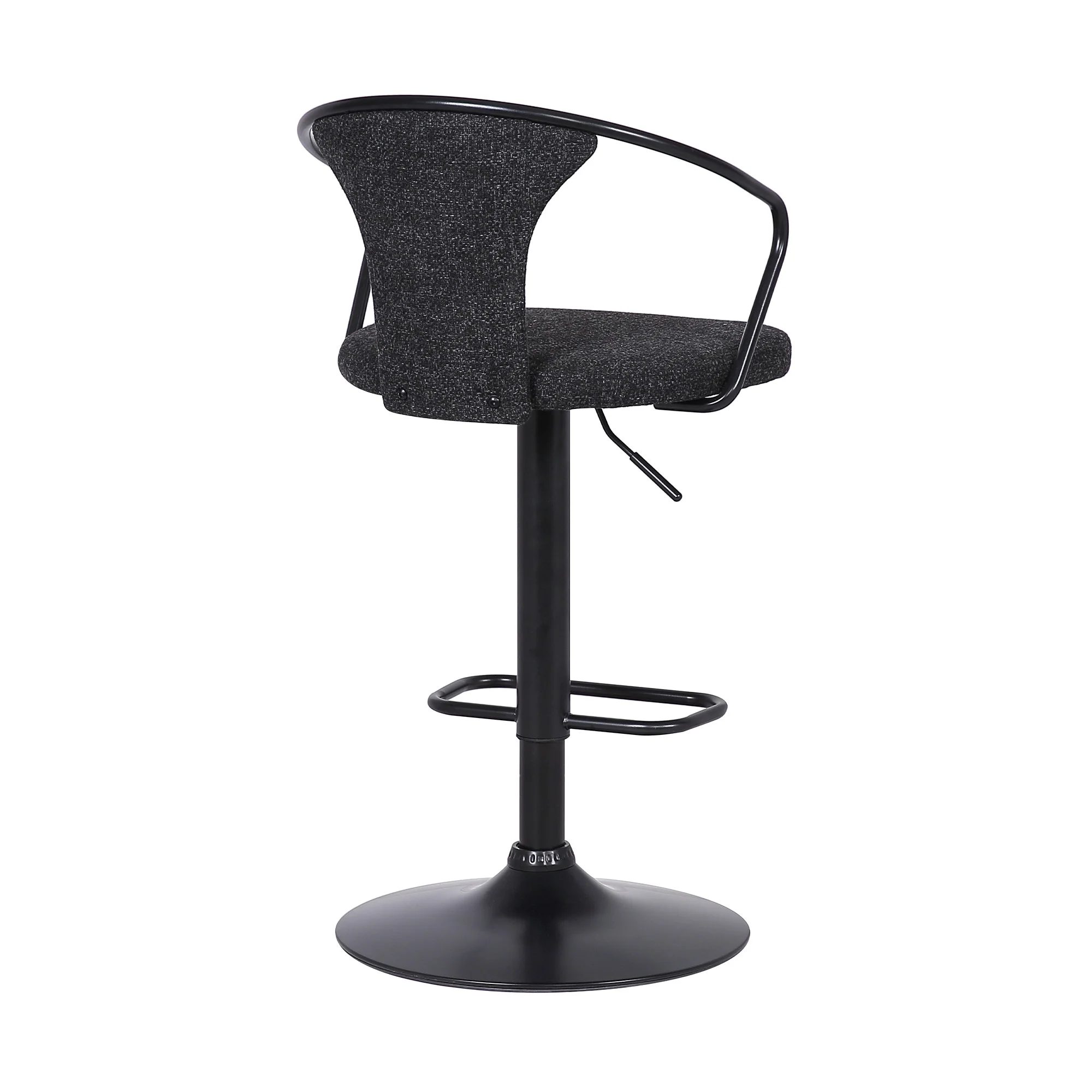 43" Black Faux Leather and Metal Adjustable Height Bar Chair By Homeroots - Image 4