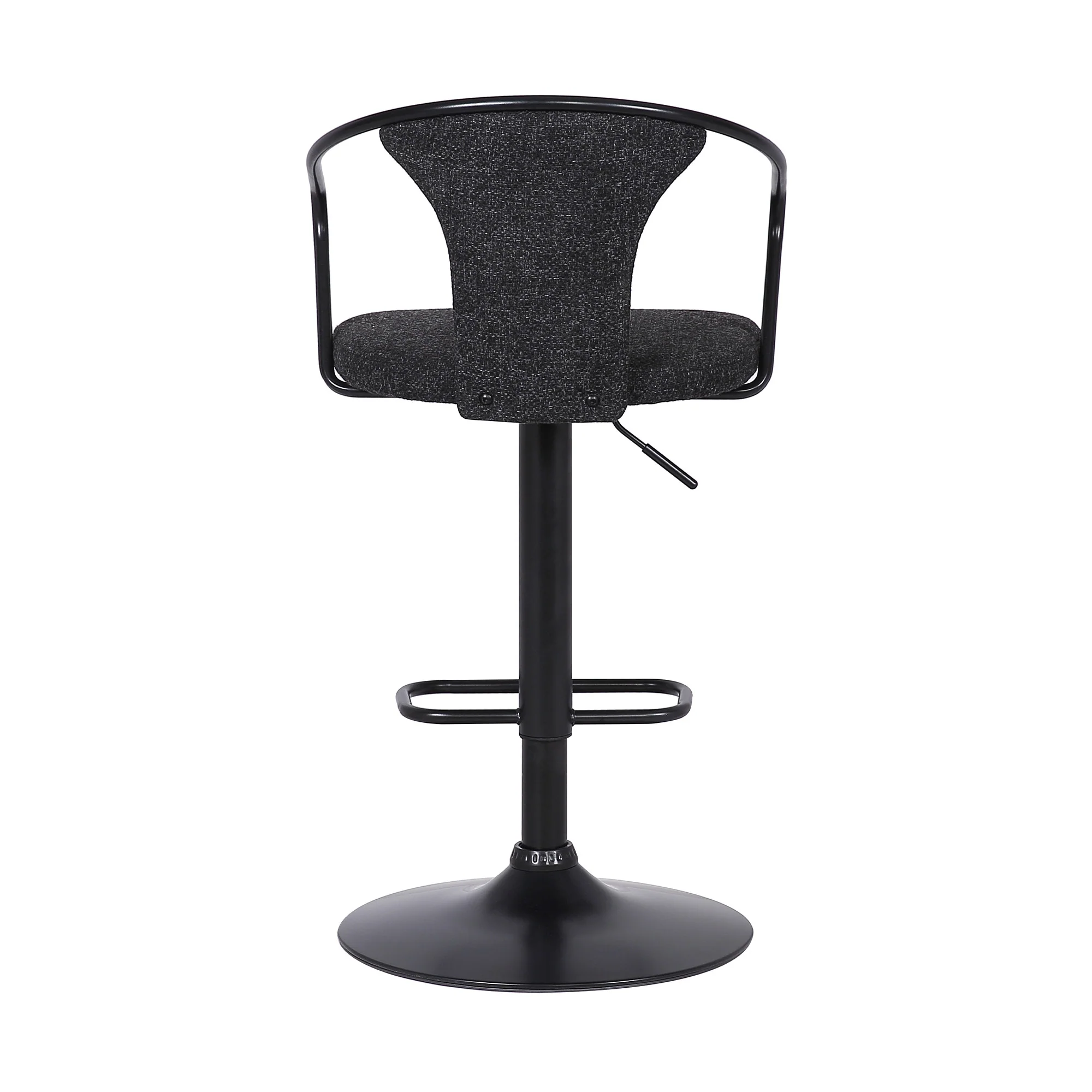 43" Black Faux Leather and Metal Adjustable Height Bar Chair By Homeroots - Image 5
