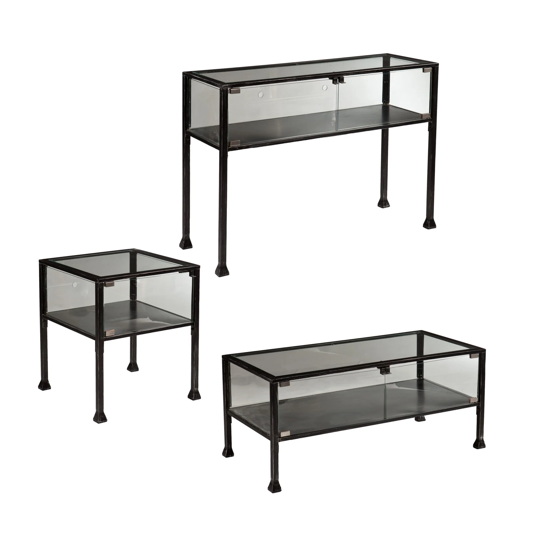 43" Black Glass And Metal Rectangular Coffee Table By Homeroots - Image 6