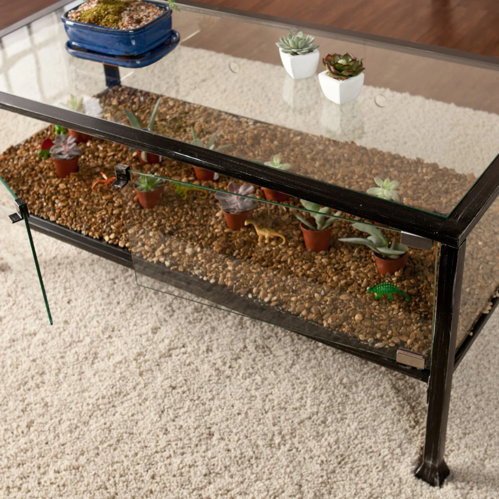 43" Black Glass And Metal Rectangular Coffee Table By Homeroots - Image 8